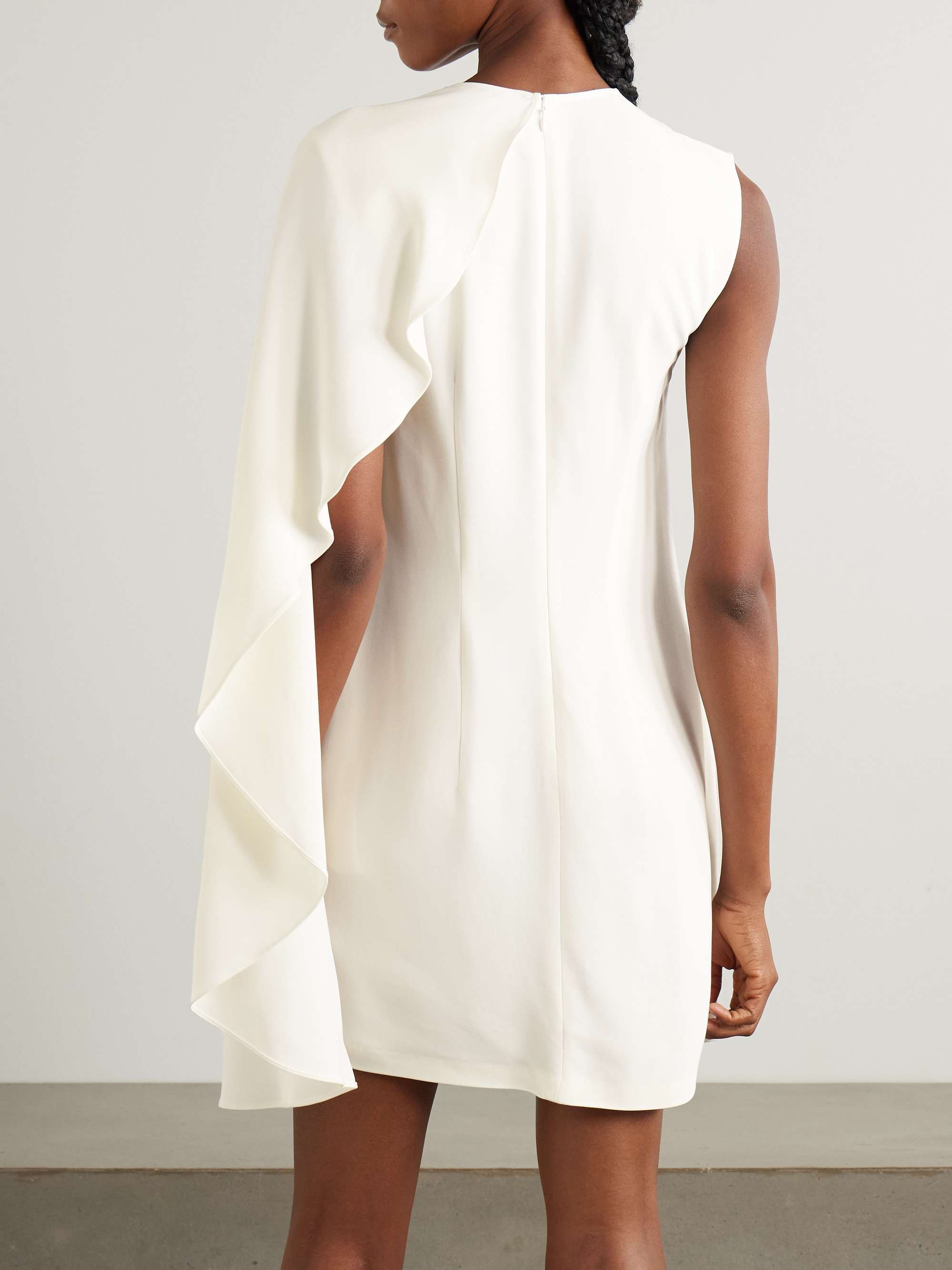 One-shoulder crepe mini dress view