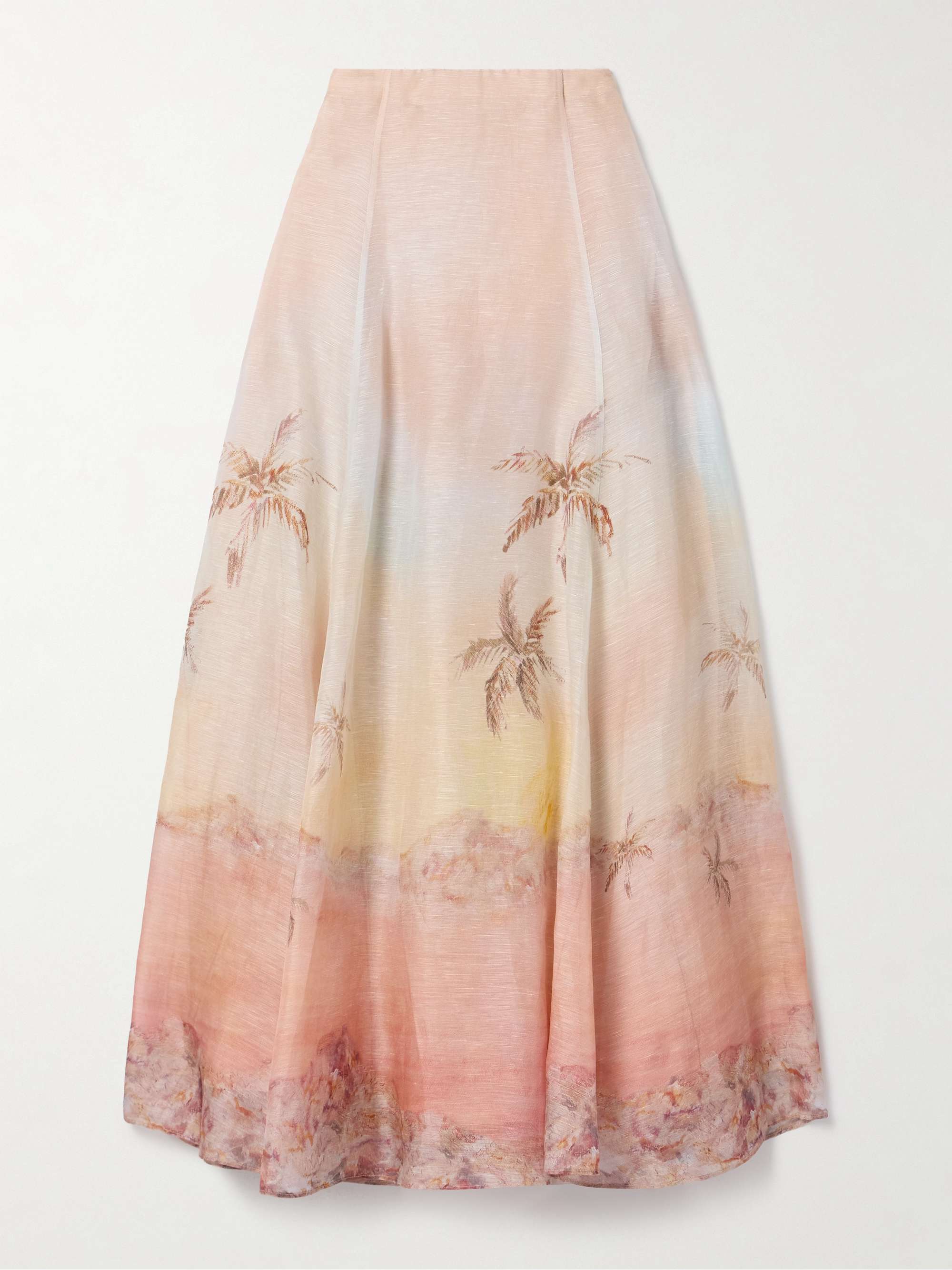 Illuminate linen and silk-blend maxi skirt view