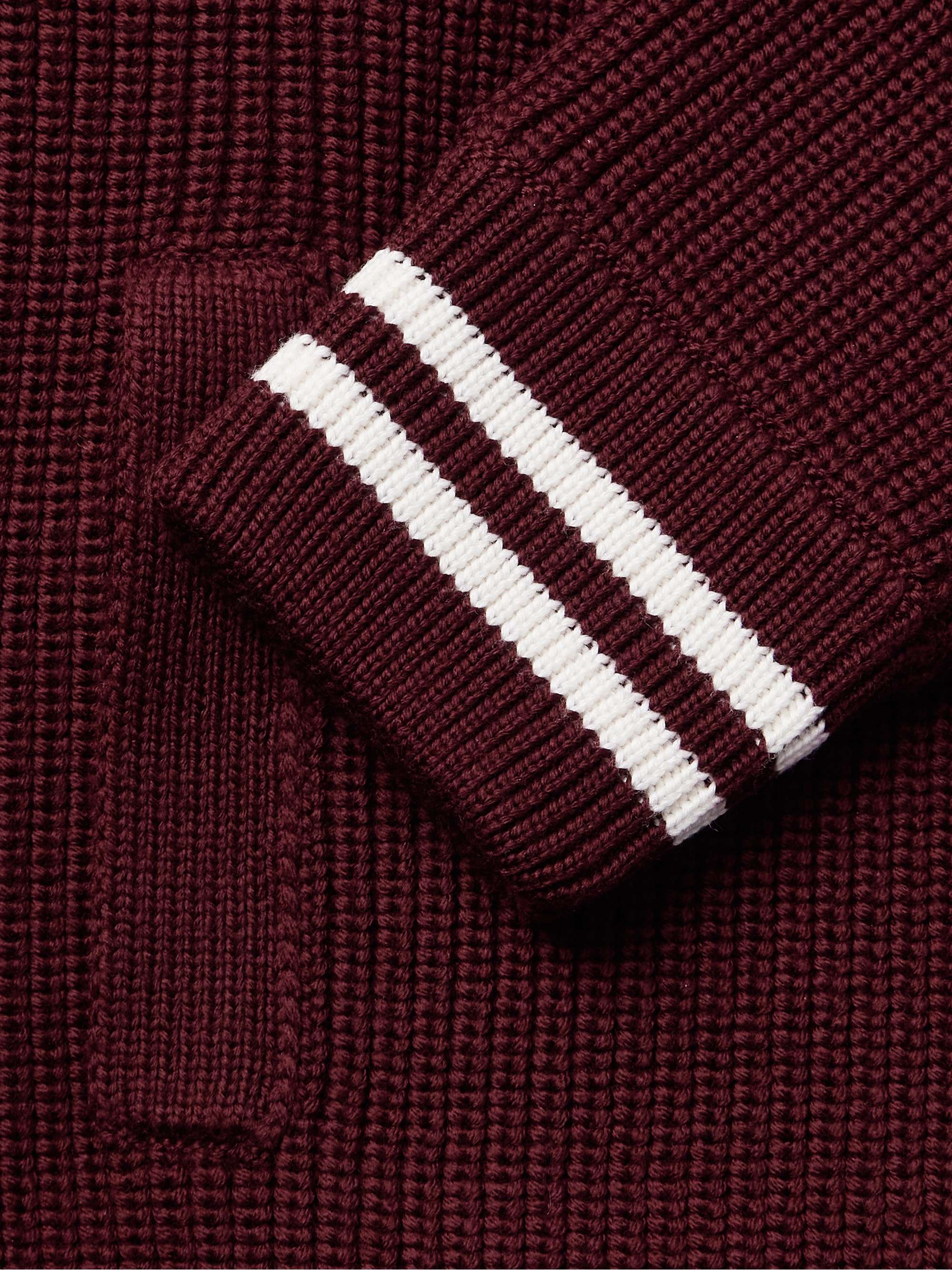 Logo-Appliquéd Striped Wool Cardigan view