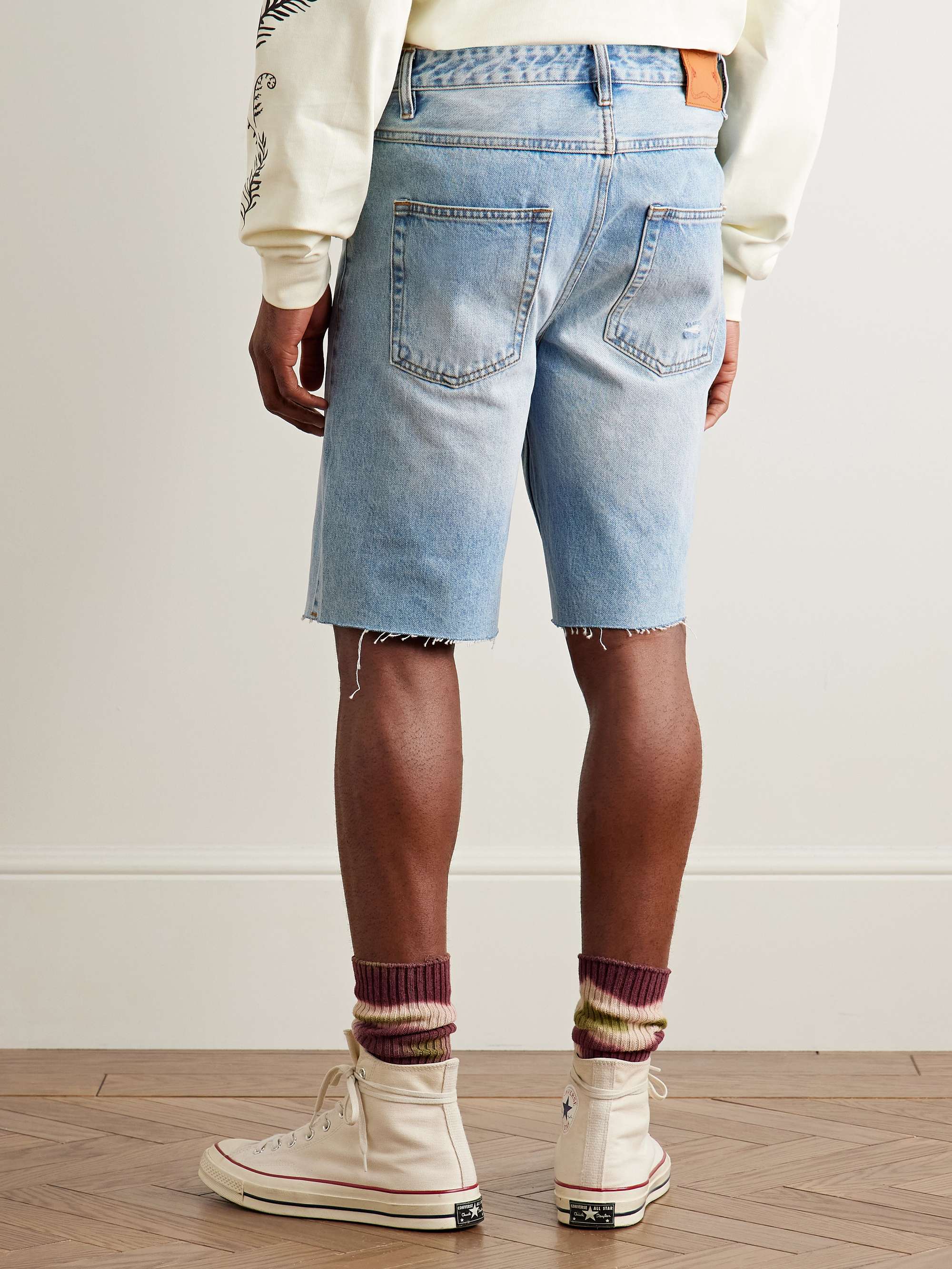 Tama Slim-Fit Straight-Leg Distressed Denim Shorts view