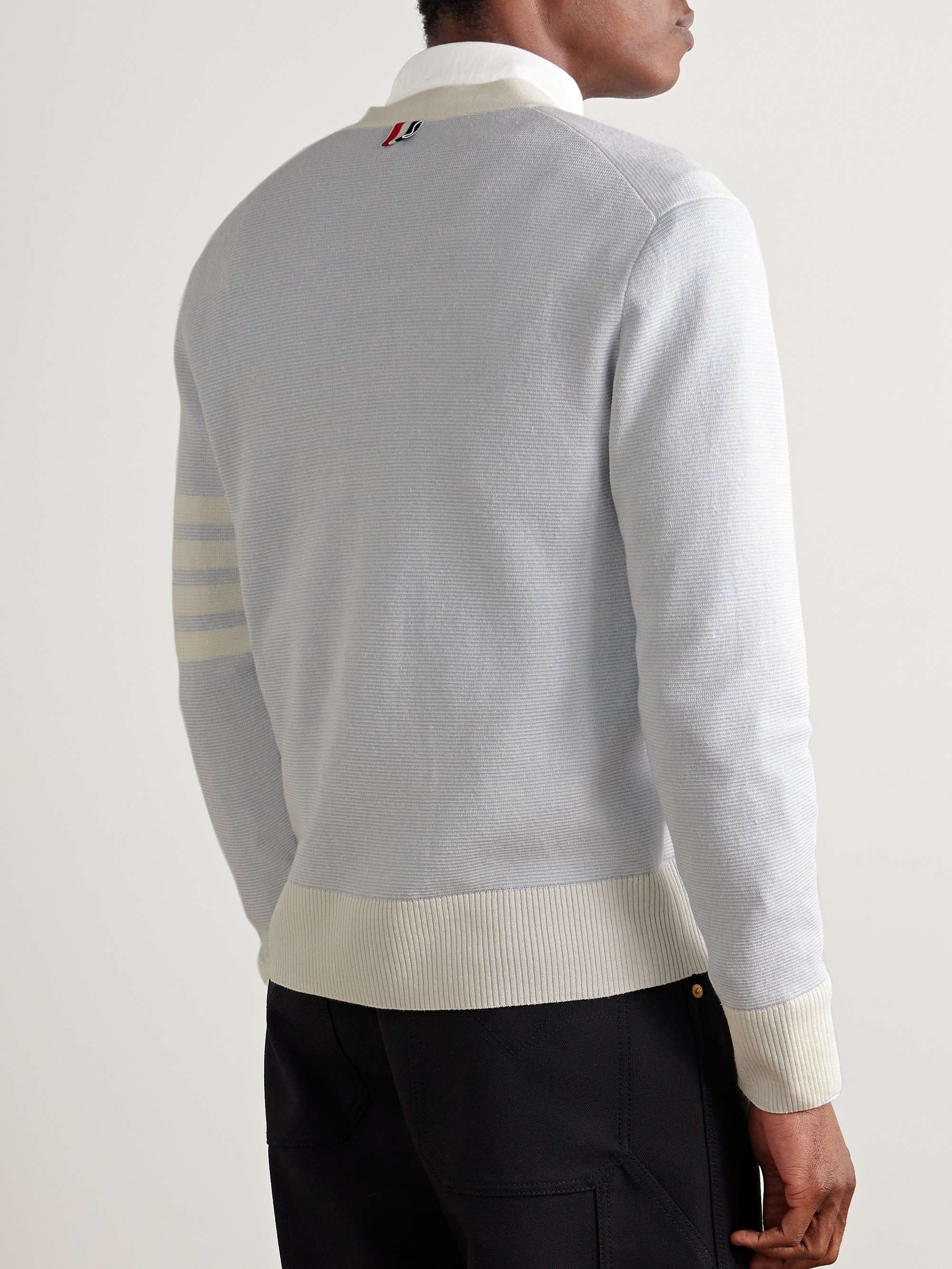 Slim-Fit Striped Linen and Cotton-Blend Cardigan view