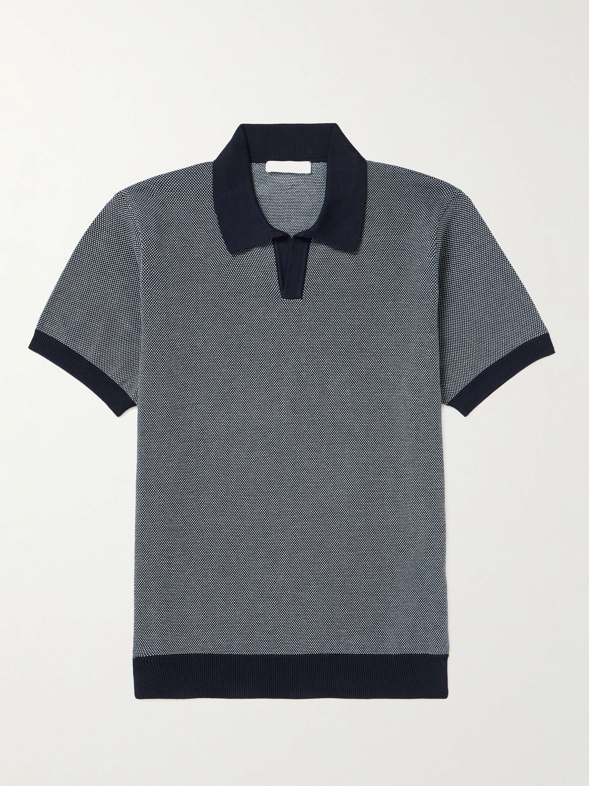 Honeycomb-Knit Organic Cotton Polo Shirt view