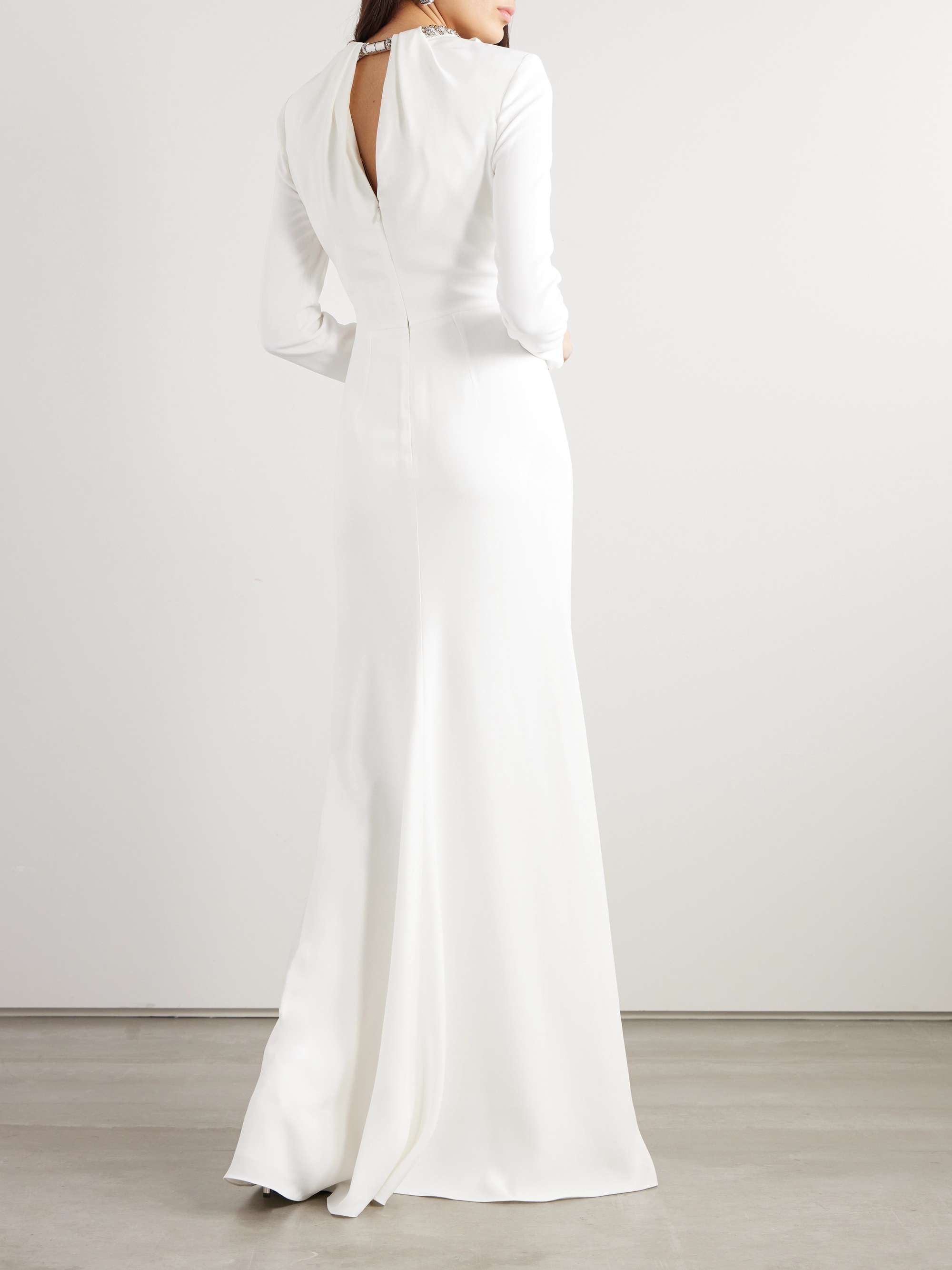 Embellished crepe gown view