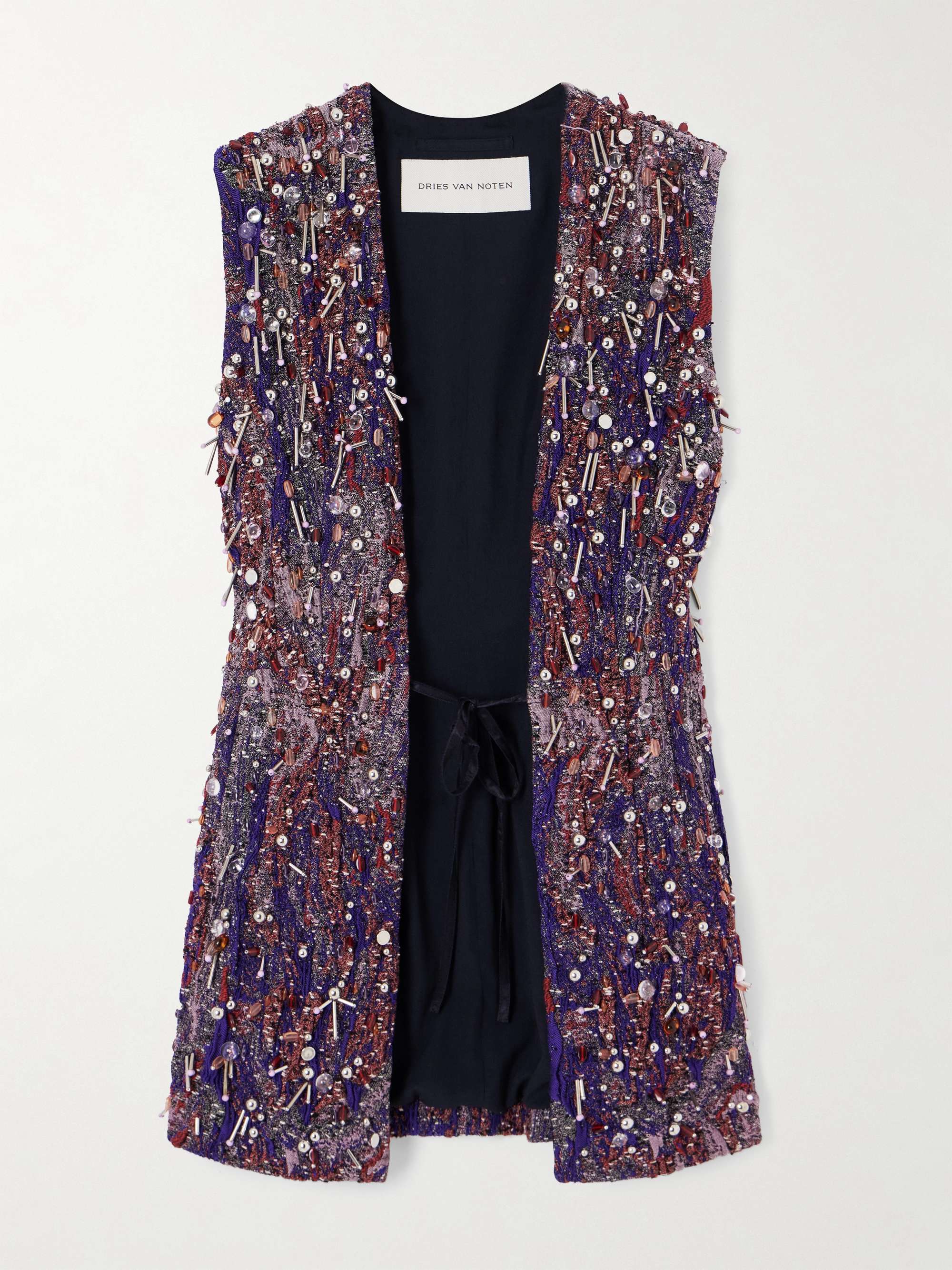 Bead-embellished jacquard vest view