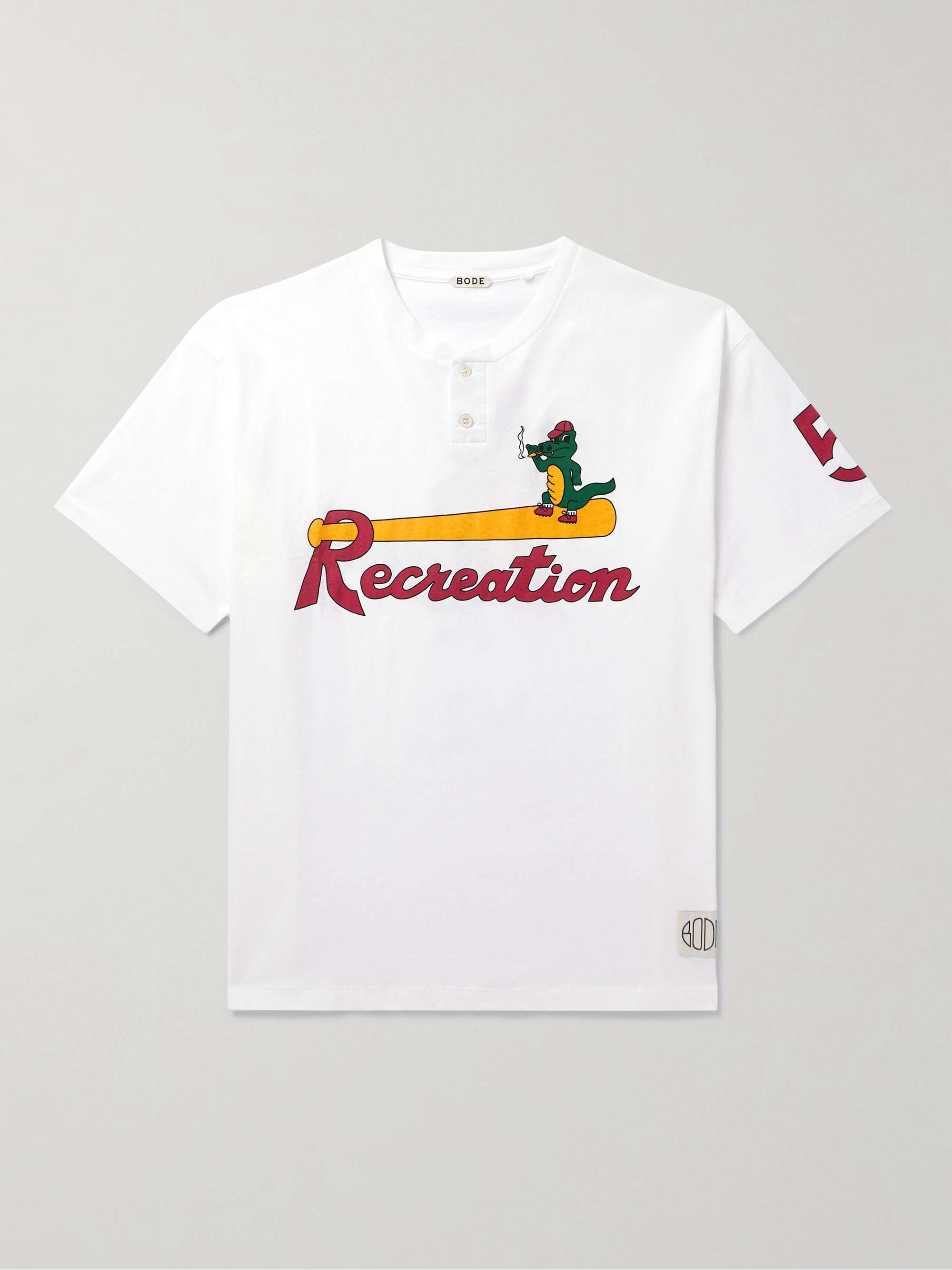 Printed Cotton-Jersey Henley T-Shirt view