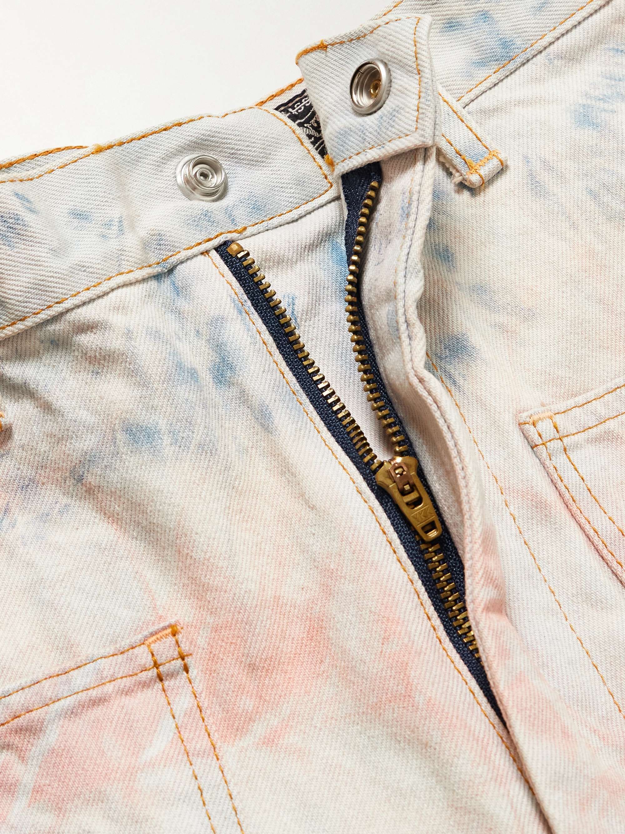 Slim-Fit Patchwork Embroidered Tie-Dyed Jeans view