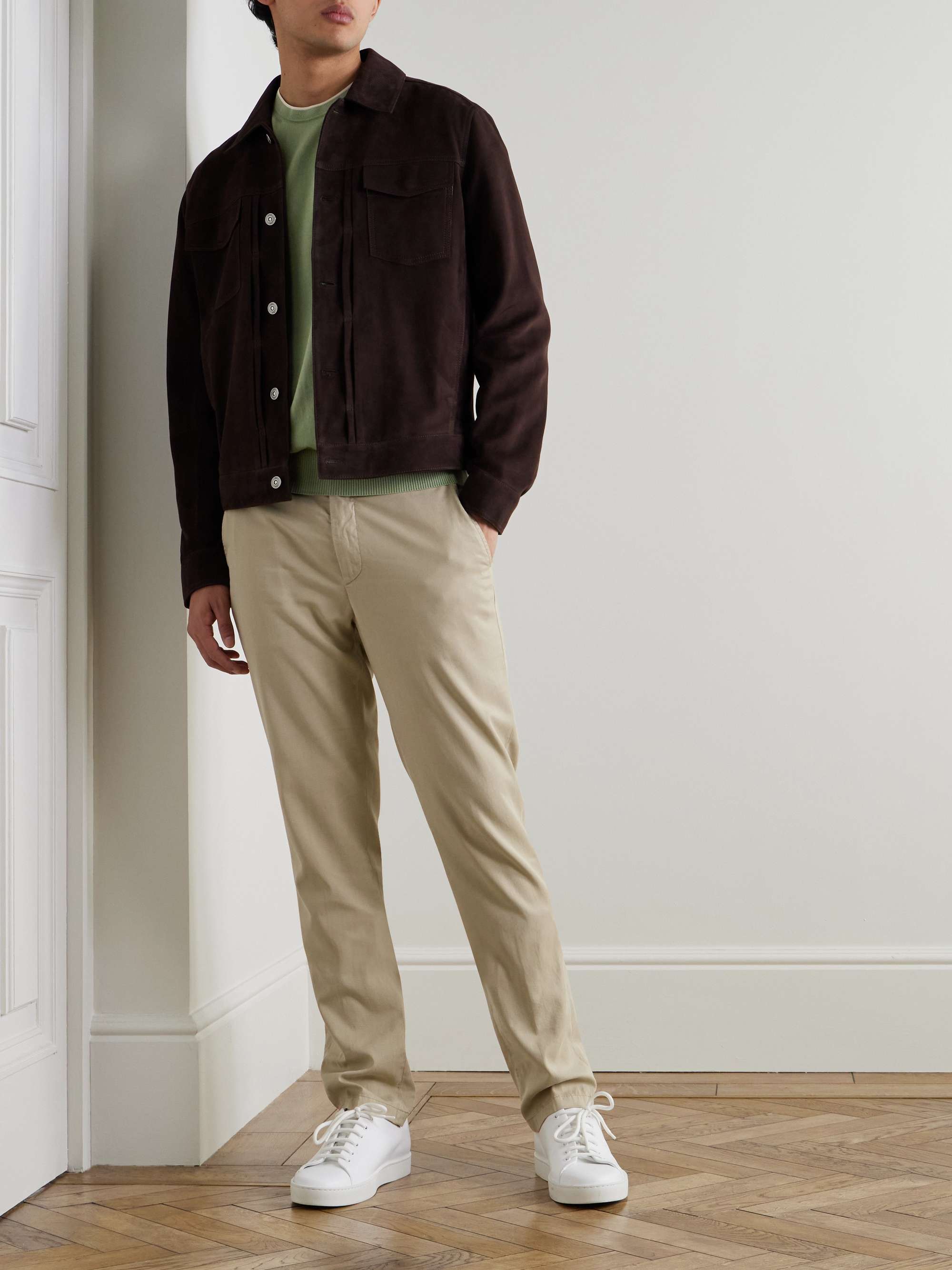 Garment-Dyed Stretch-Lyocell and Cotton-Blend Trousers view