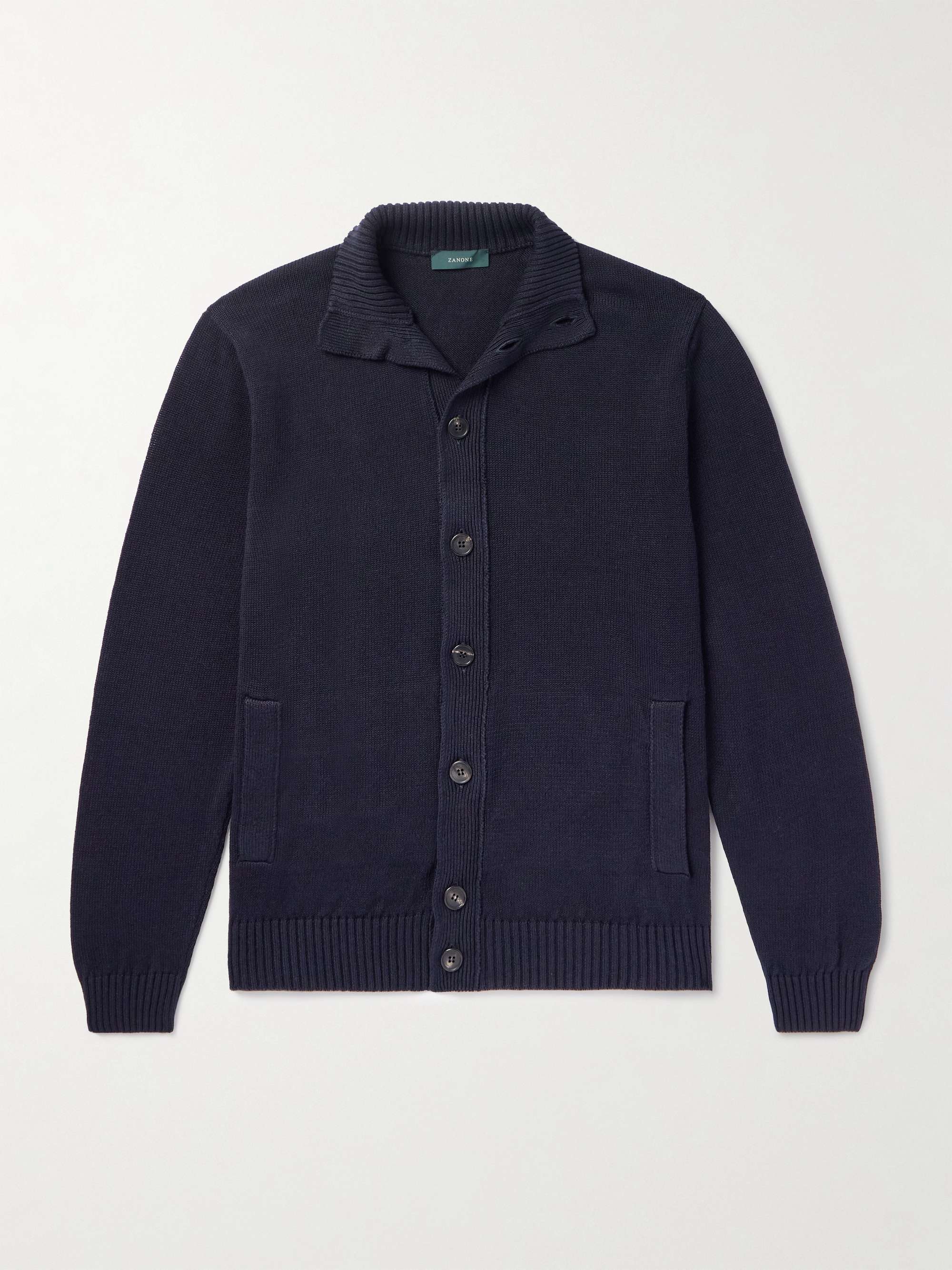Zanone Linen and Cotton-Blend Cardigan view