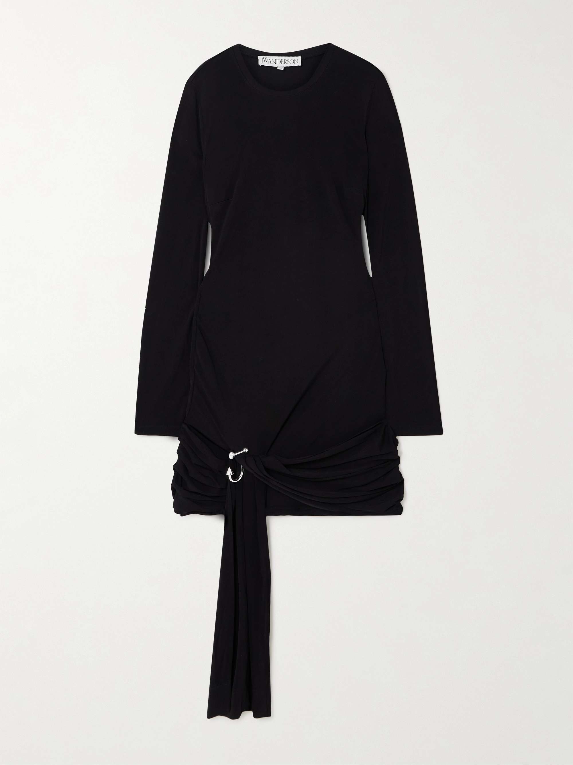 Embellished draped jersey mini dress view