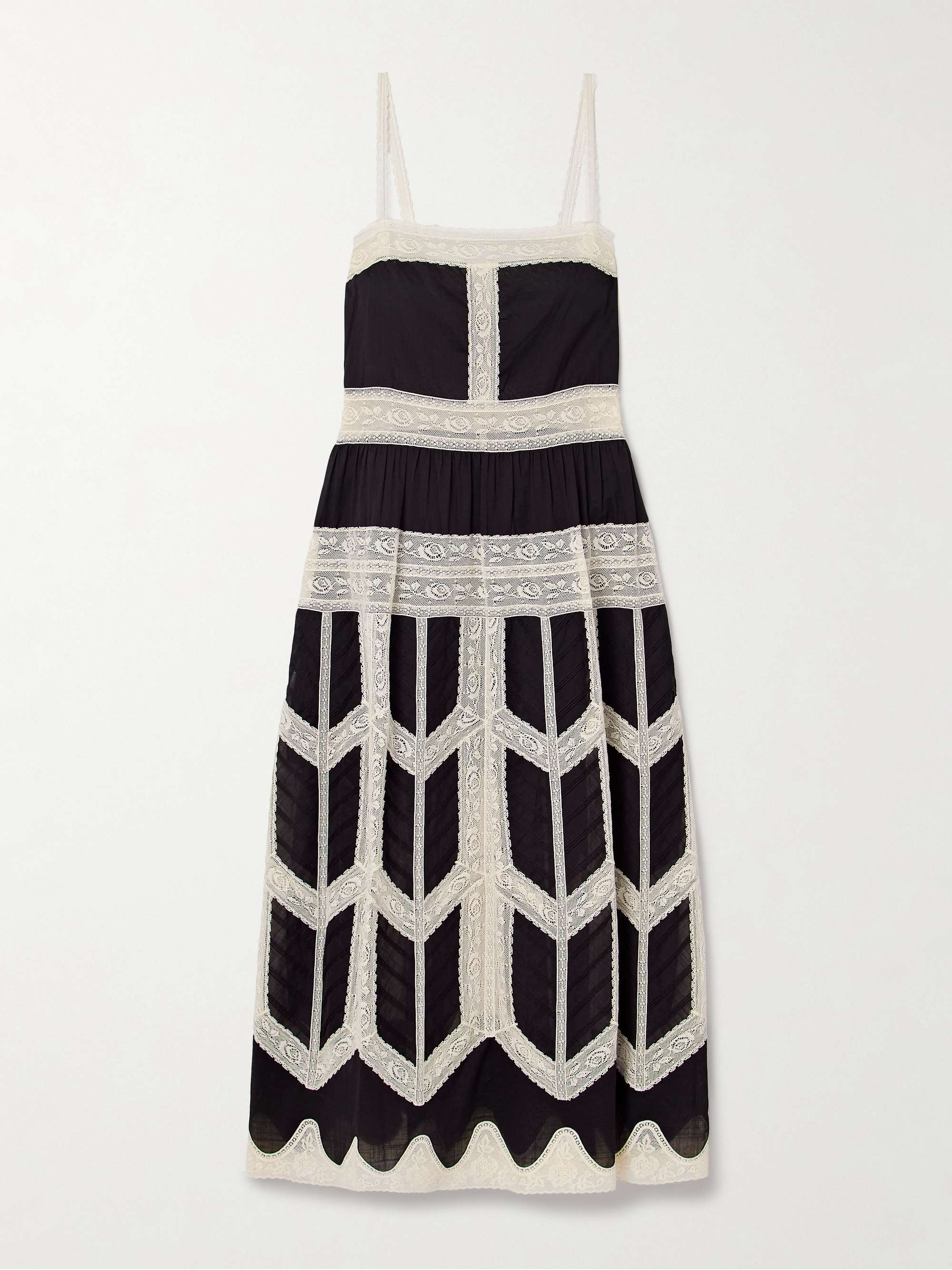 Rhiannon cotton-voile and lace midi dress view