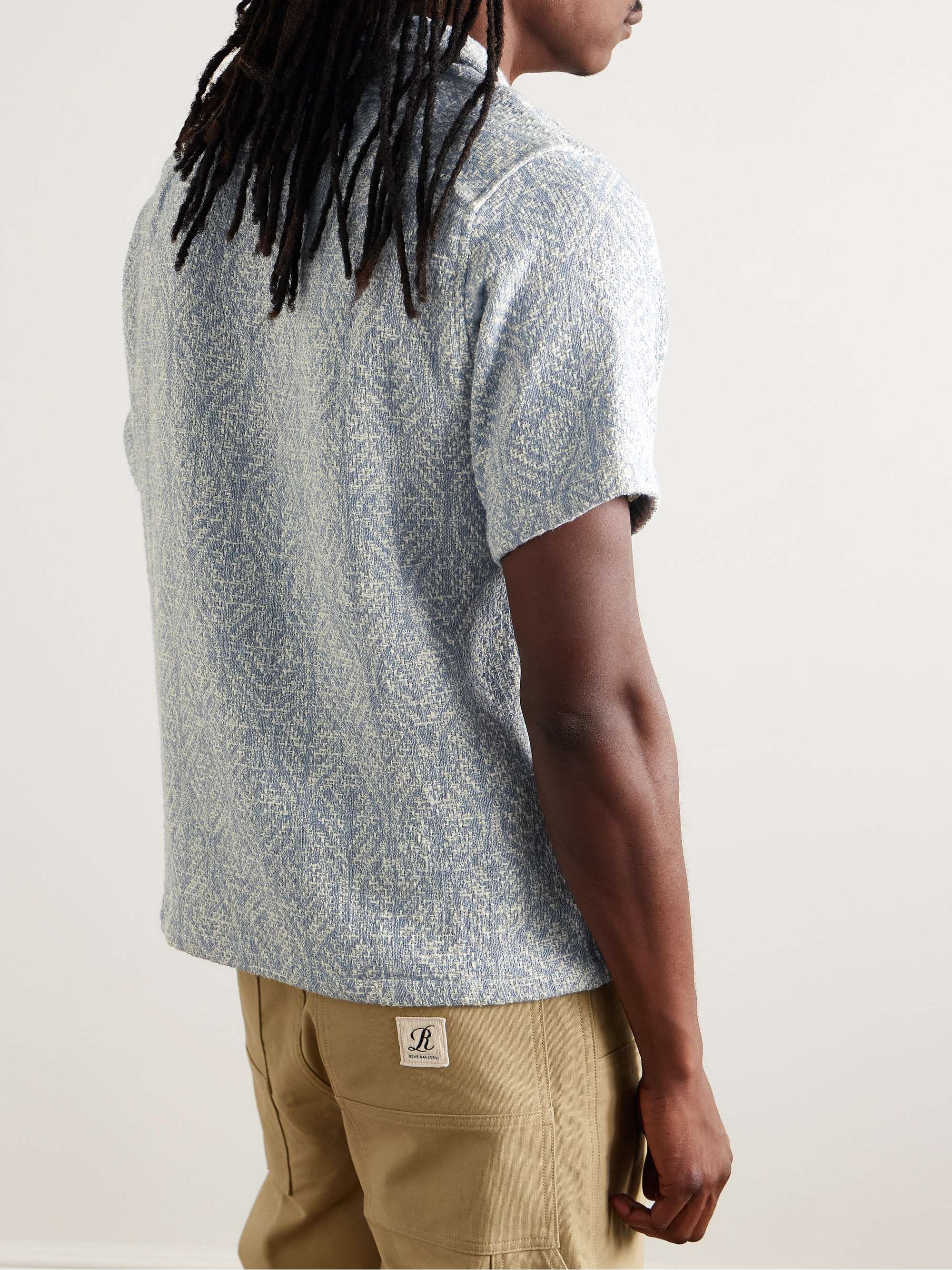 Pascal Camp-Collar Cotton-Blend Jacquard Shirt view