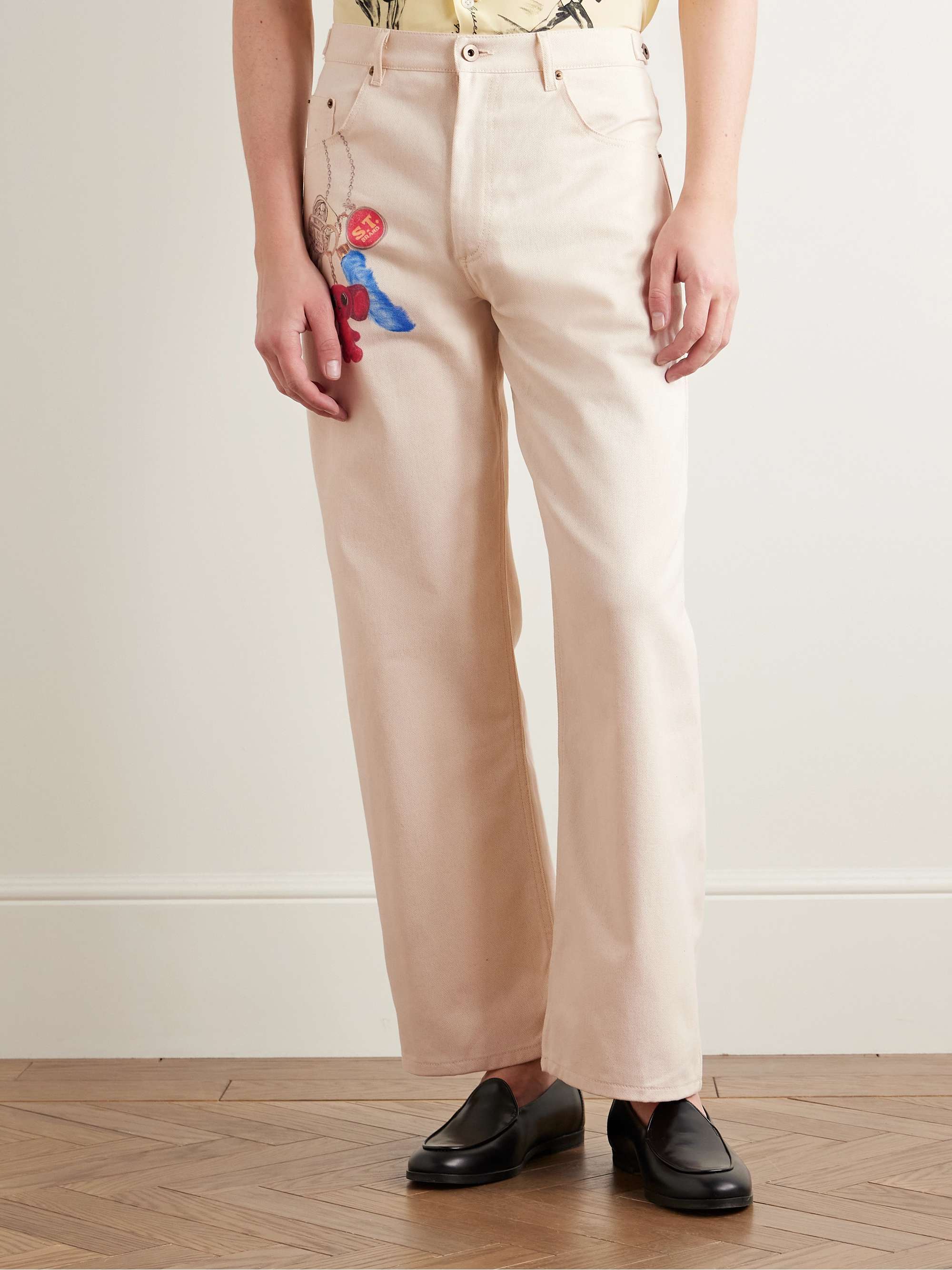 Straight-Leg Printed Jeans view
