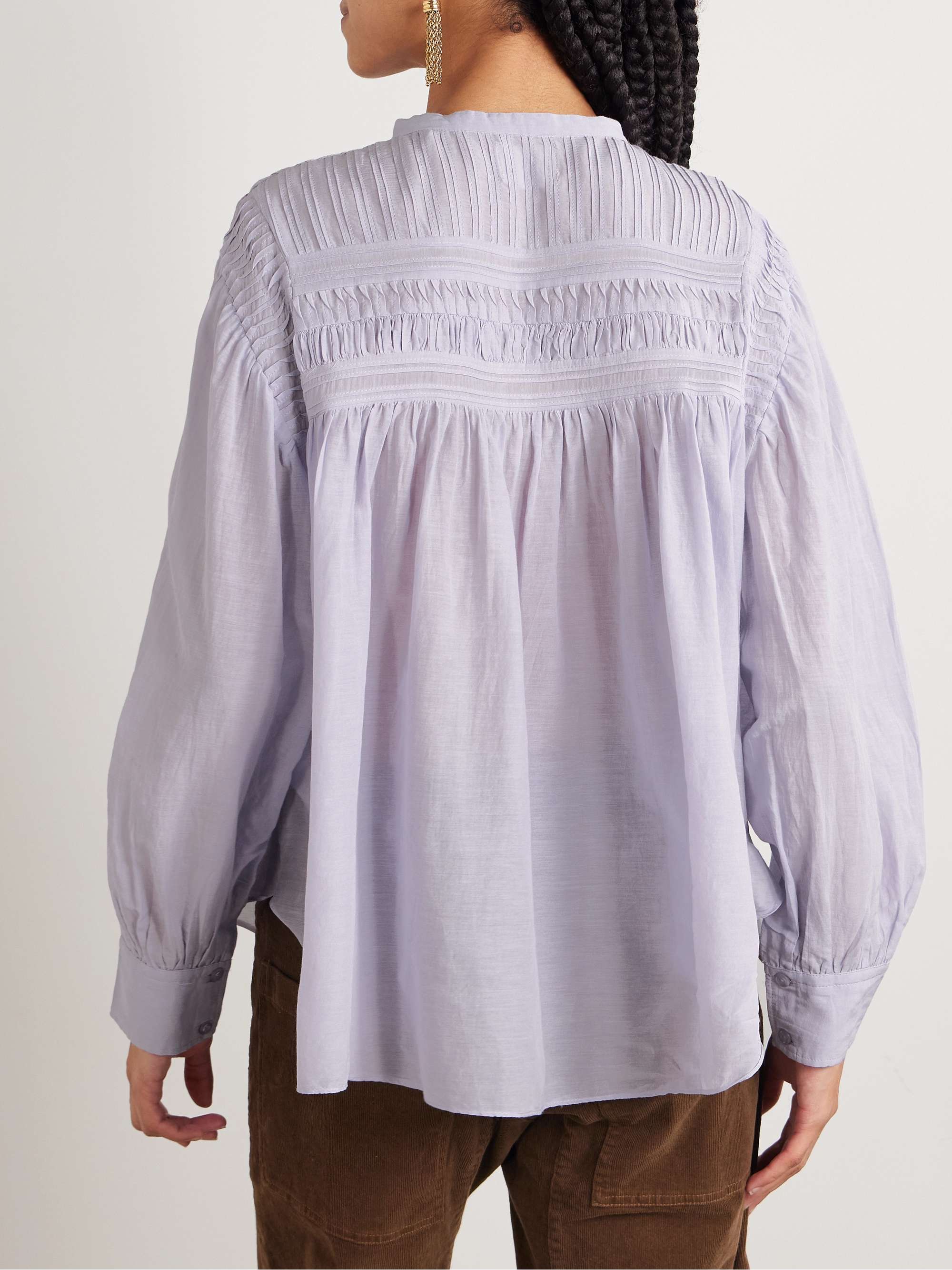 Plalia pintucked cotton-blend voile shirt view