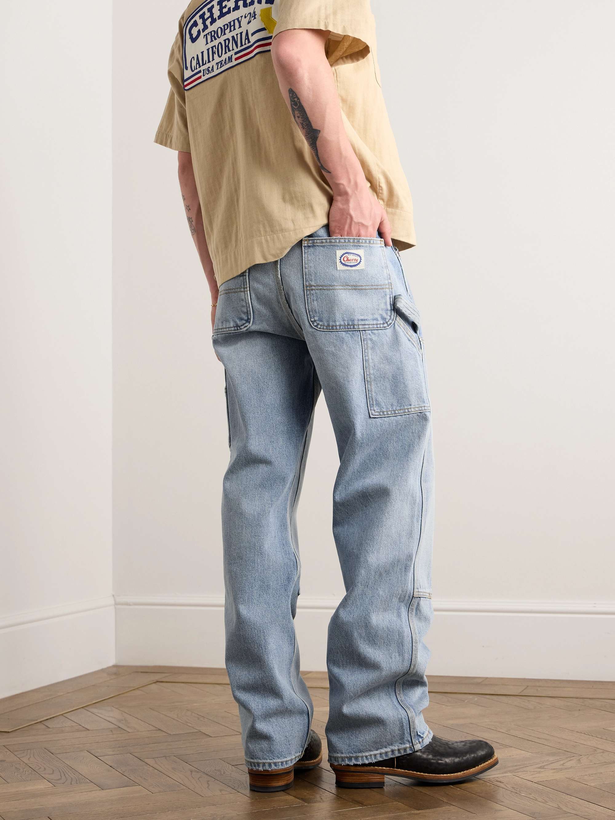 Double Knee Wide-Leg Jeans view