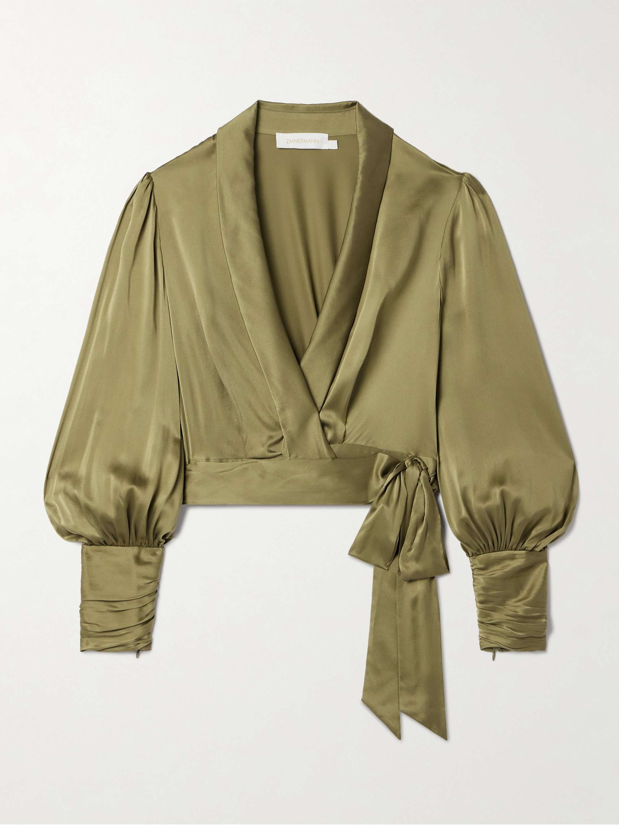 Silk-satin wrap blouse view