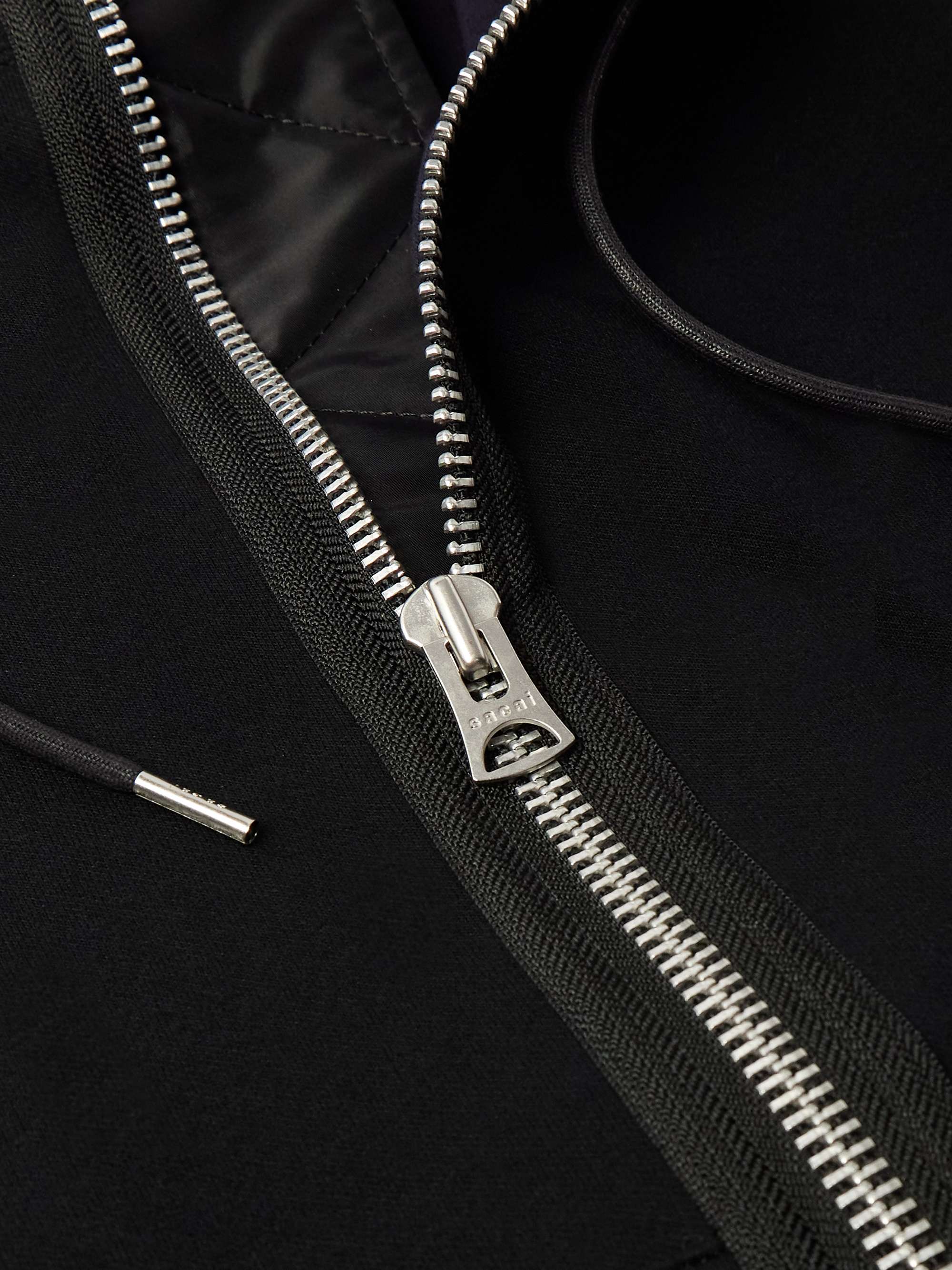 Sponge Padded Cotton-Blend Jersey and Nylon Zip-Up Hoodie view