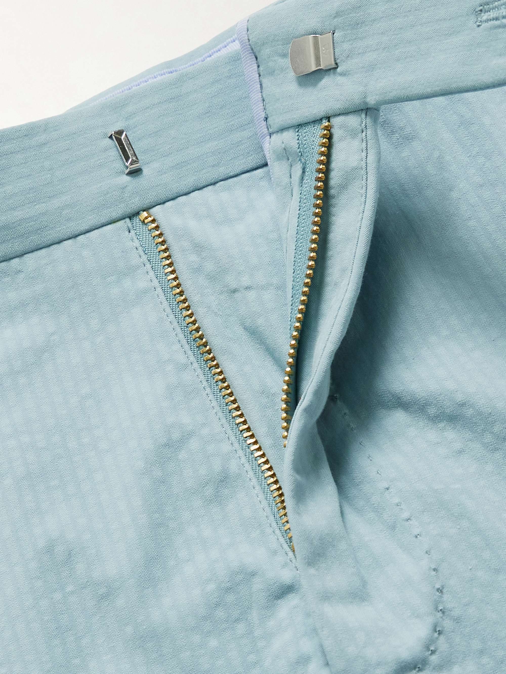 Slim-Fit Striped Cotton-Seersucker Shorts view