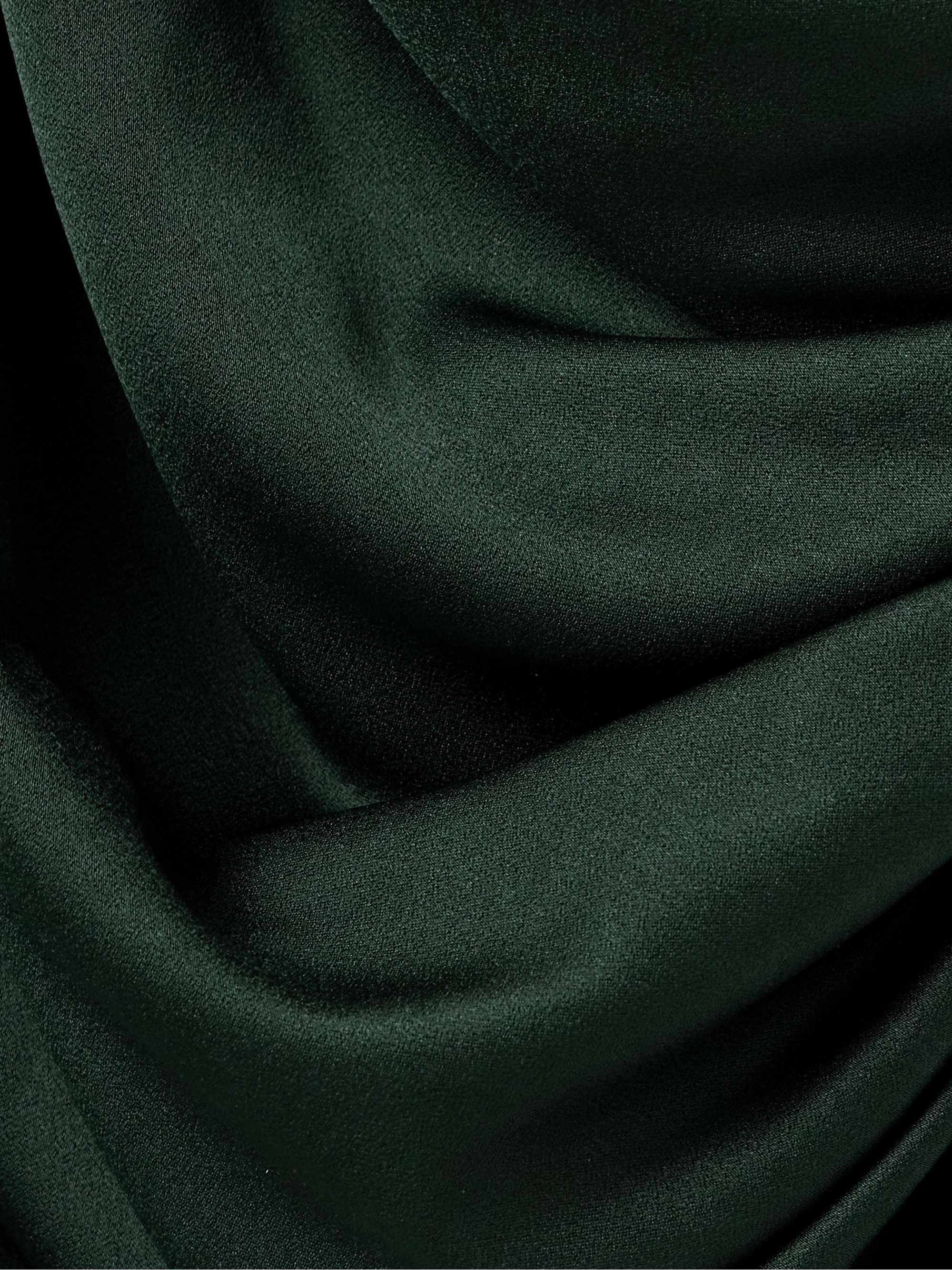 Strapless draped satin-crepe gown view