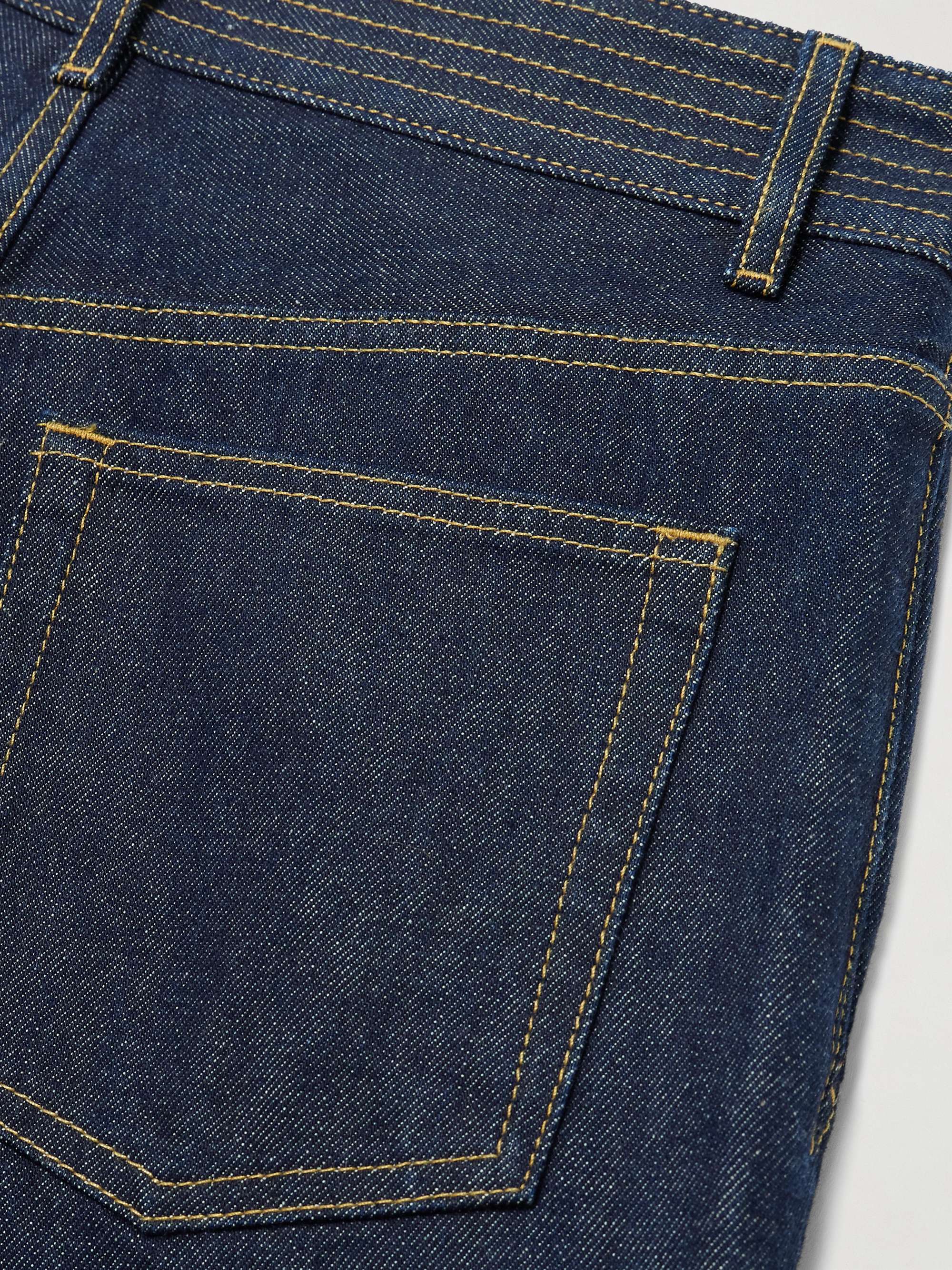 The Trapunto topstitched high-rise wide-leg organic jeans view