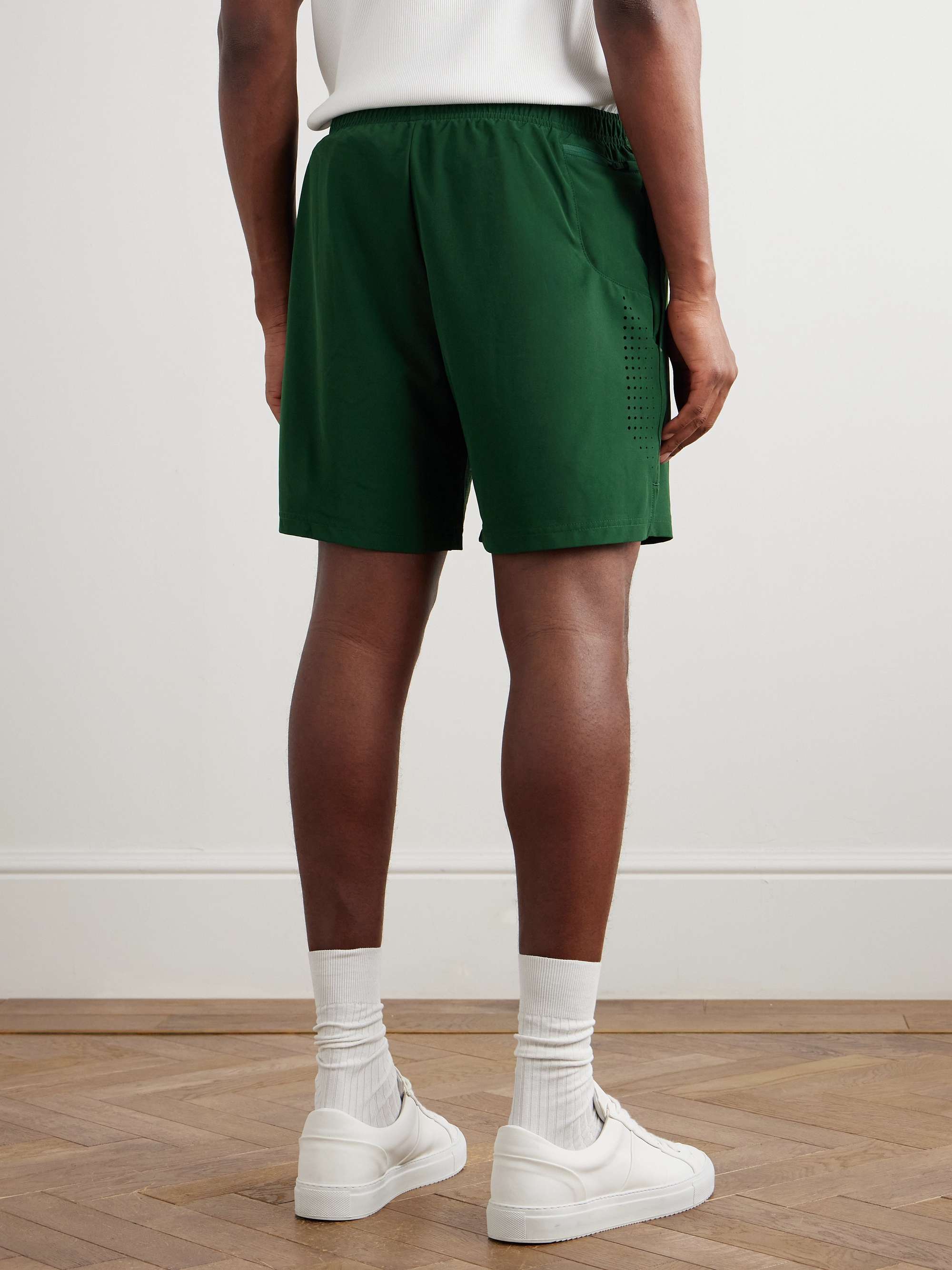 + Wimbledon Straight-Leg Perforated Stretch Recycled-Shell Shorts view