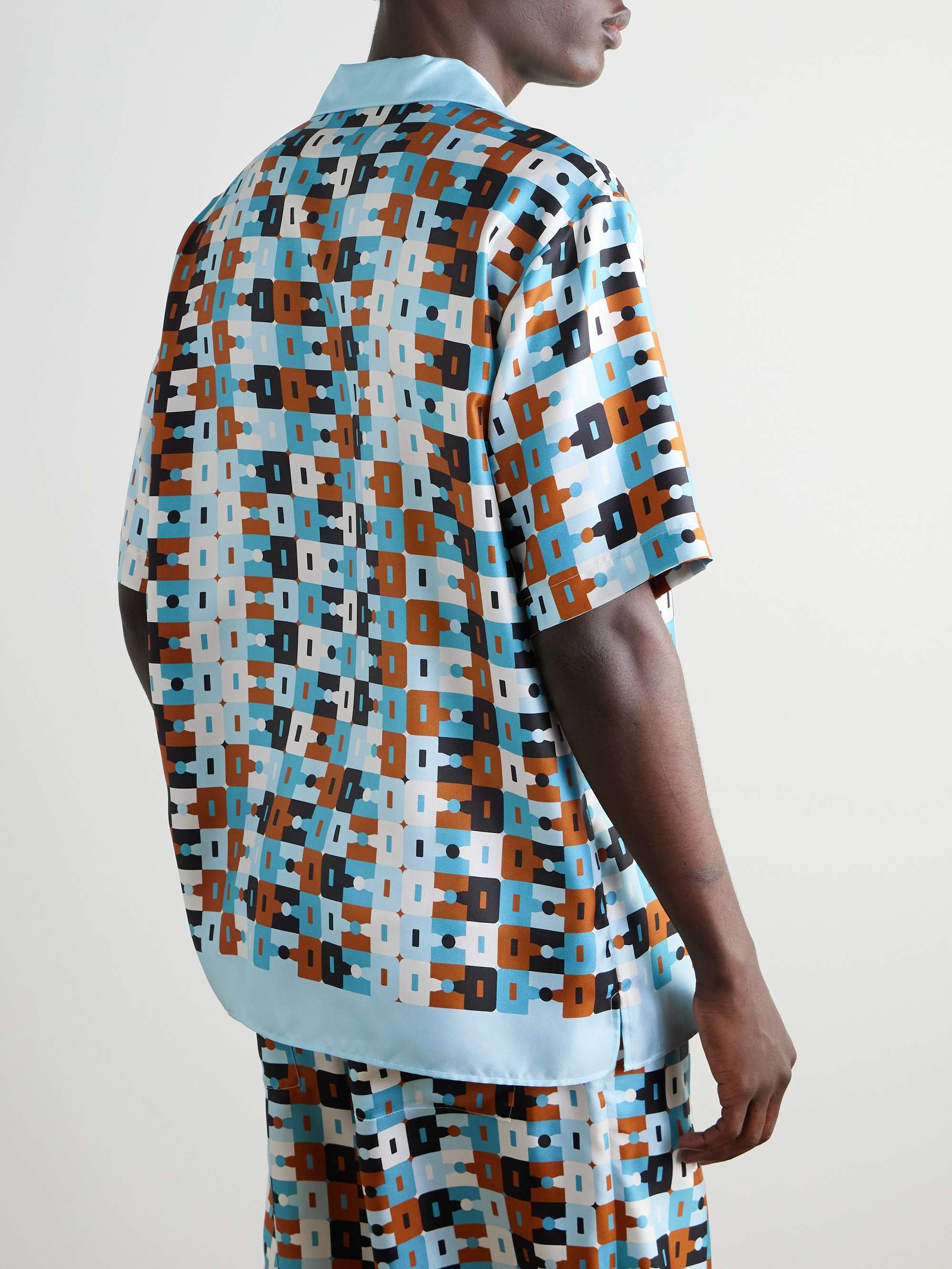 Disco Camp-Collar Printed Silk-Twill Shirt view