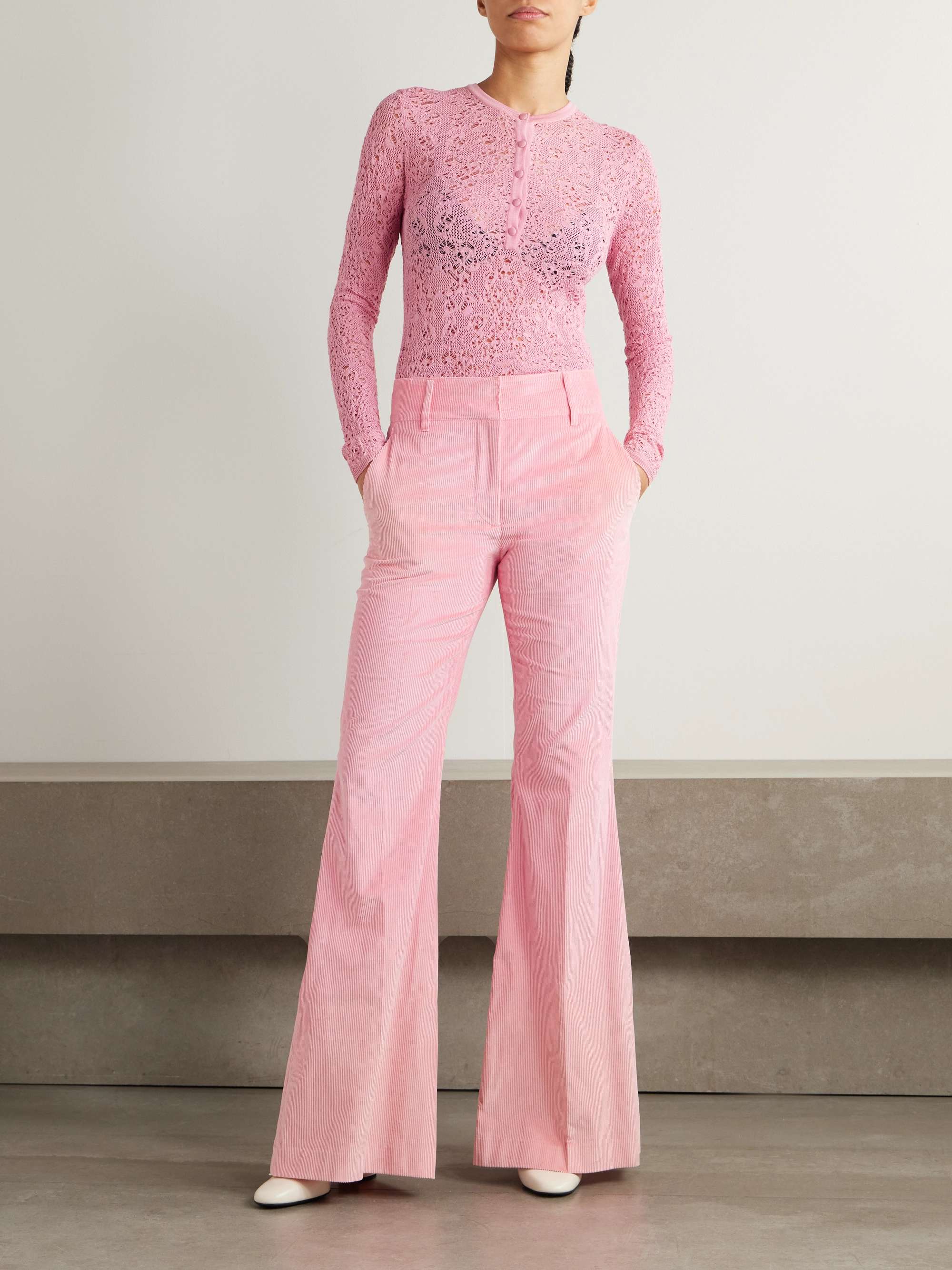 Ithaca crocheted wool and silk-blend Henley top view