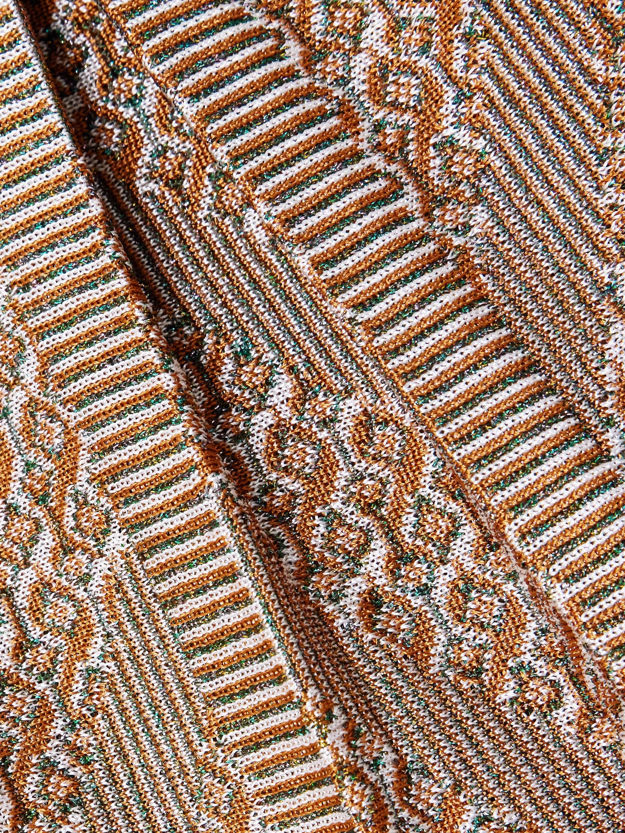 Pleated metallic intarsia-knit midi skirt view