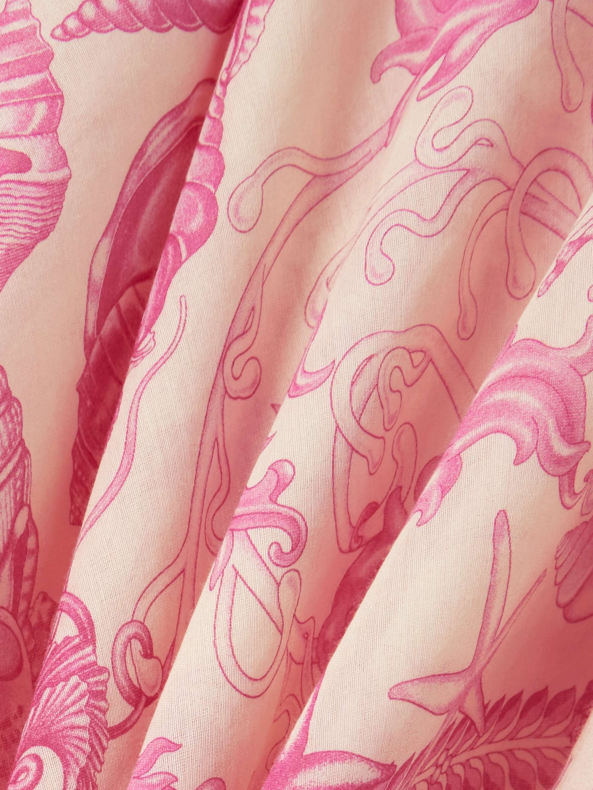 Printed cotton and silk-blend voile shorts view