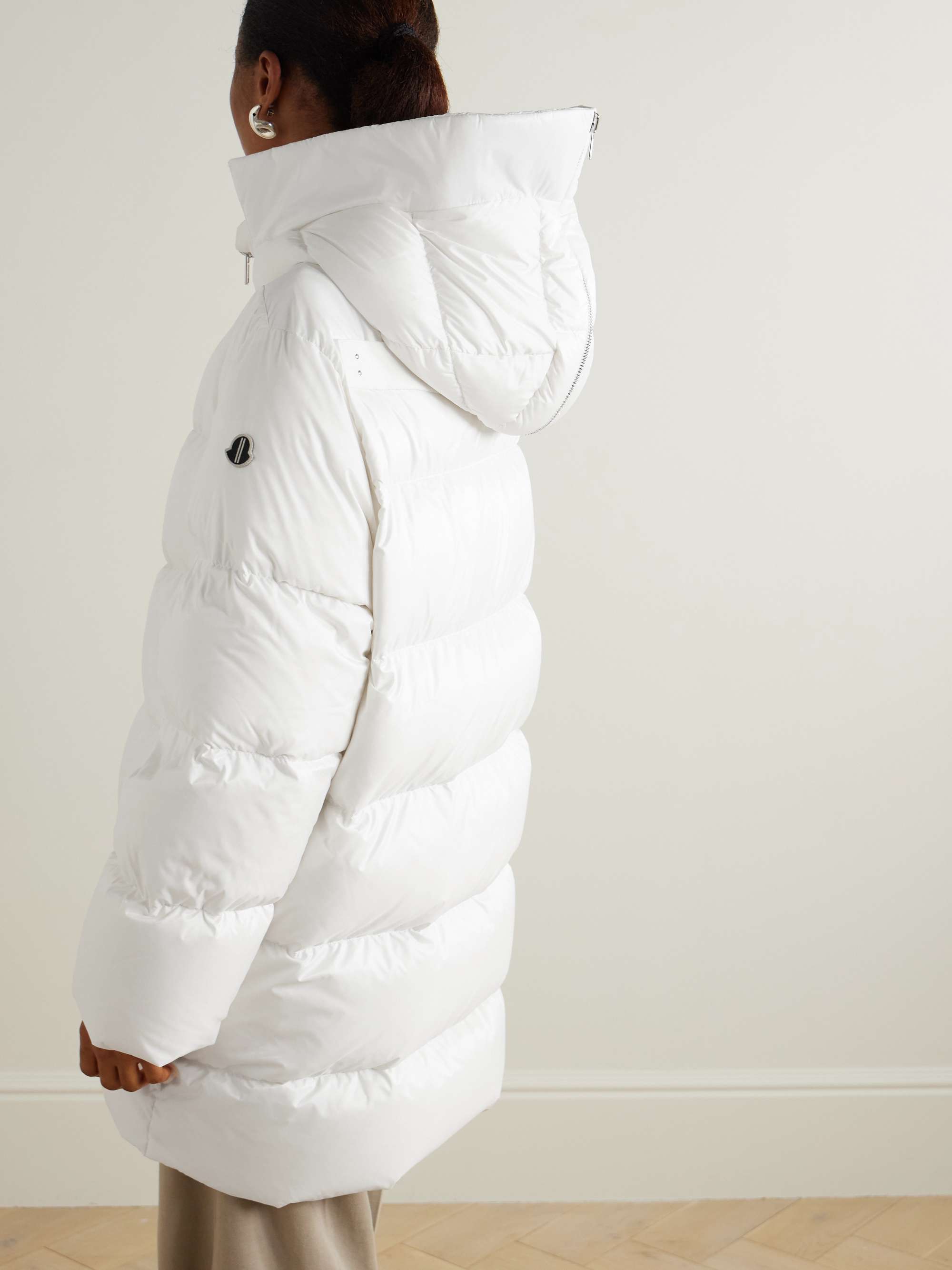 + Moncler Cyclopic oversized hooded appliquéd quilted shell down jacket view