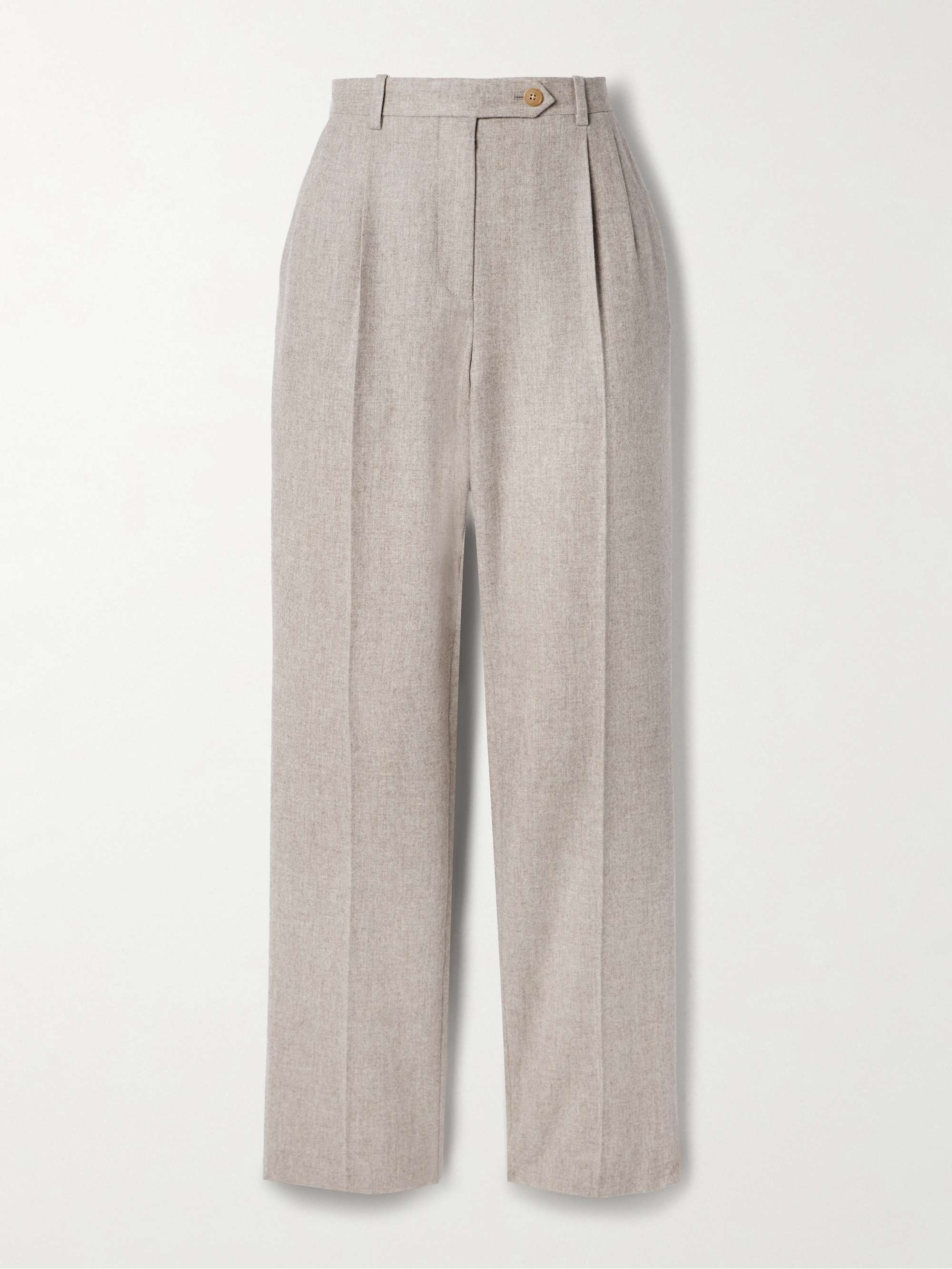 Norbert brushed wool and cashmere-blend straight-leg pants view