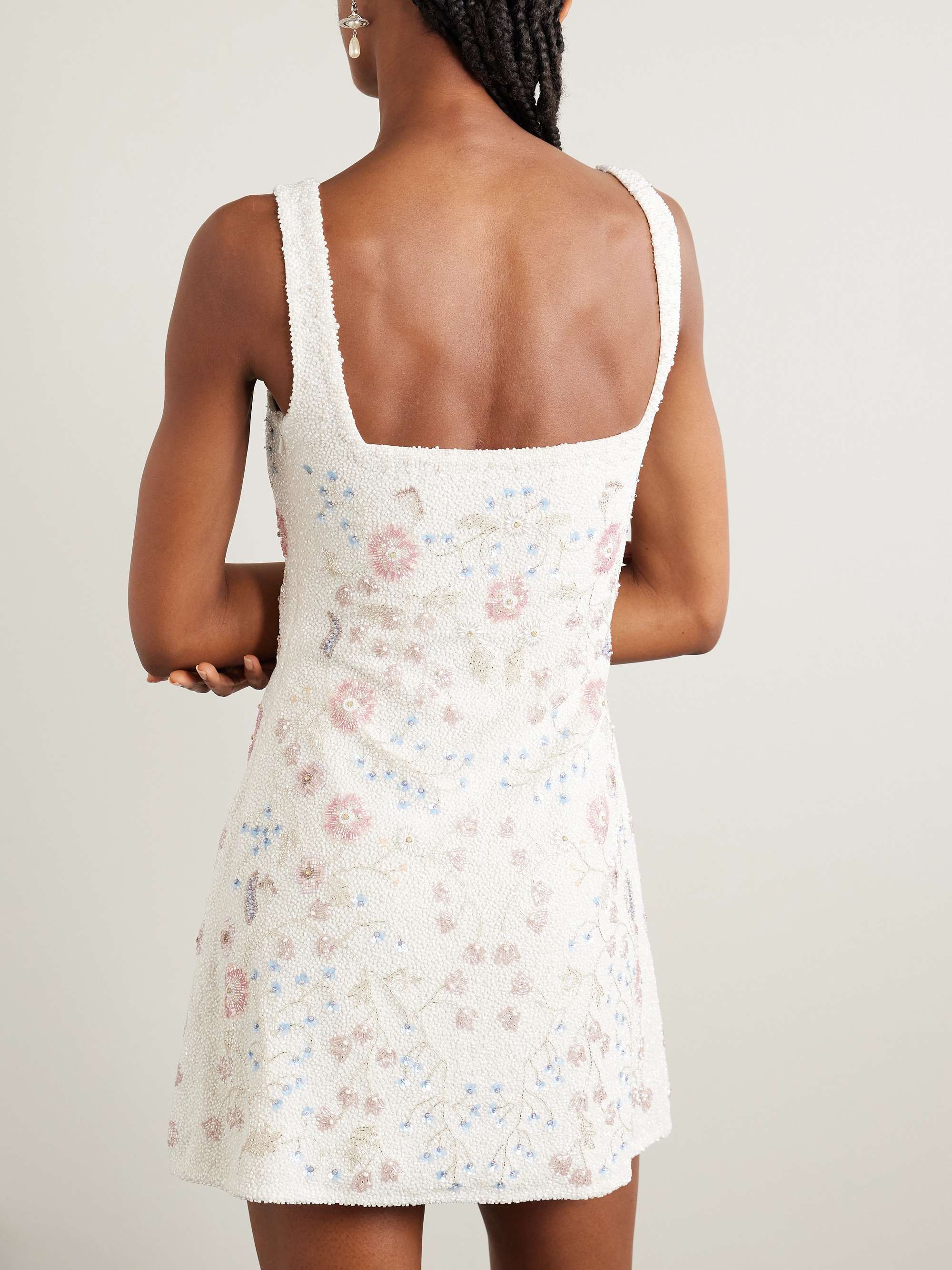 Meadow embellished beaded stretch-tulle mini dress view