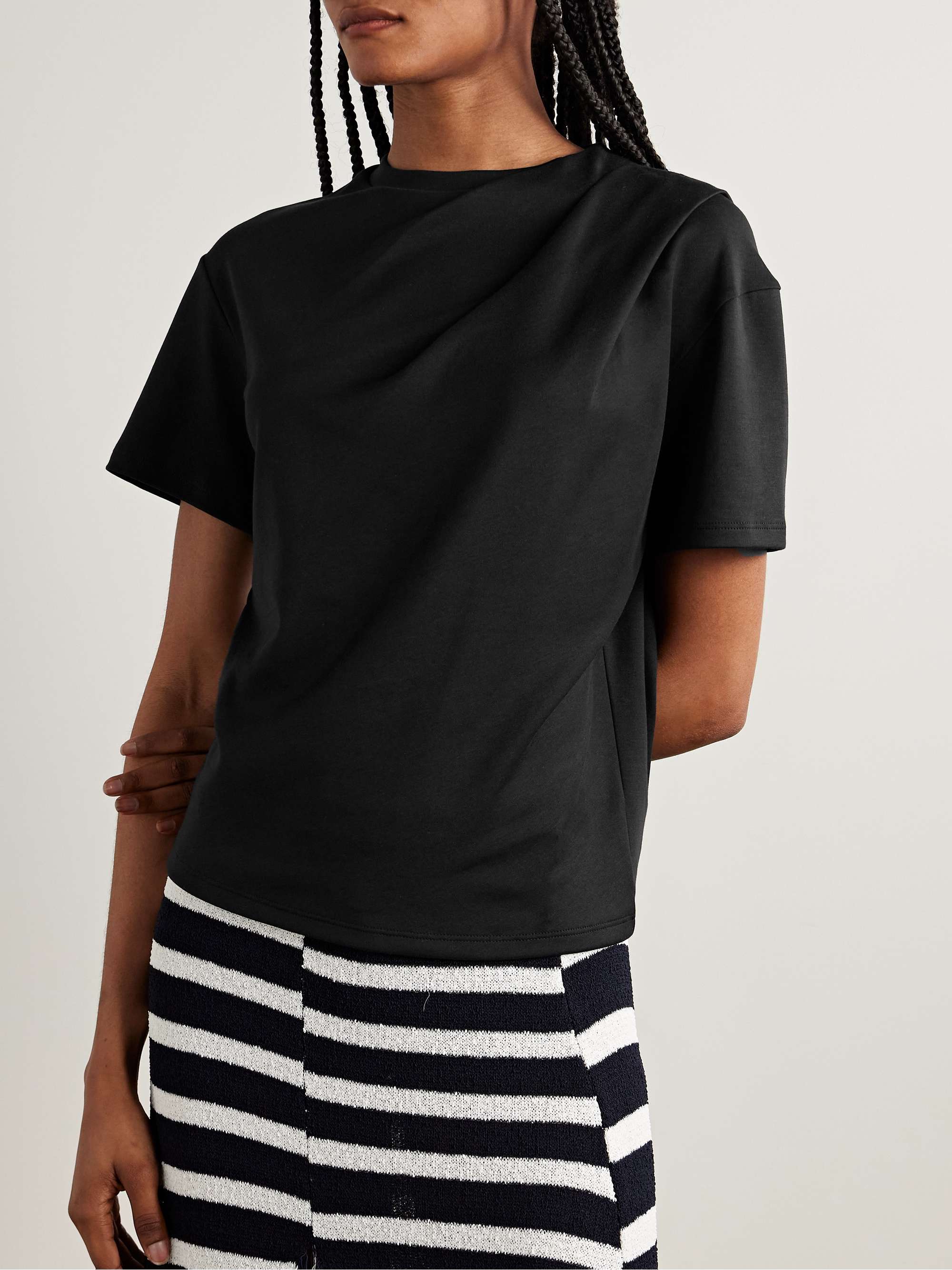 Draped Supima cotton-jersey T-shirt view