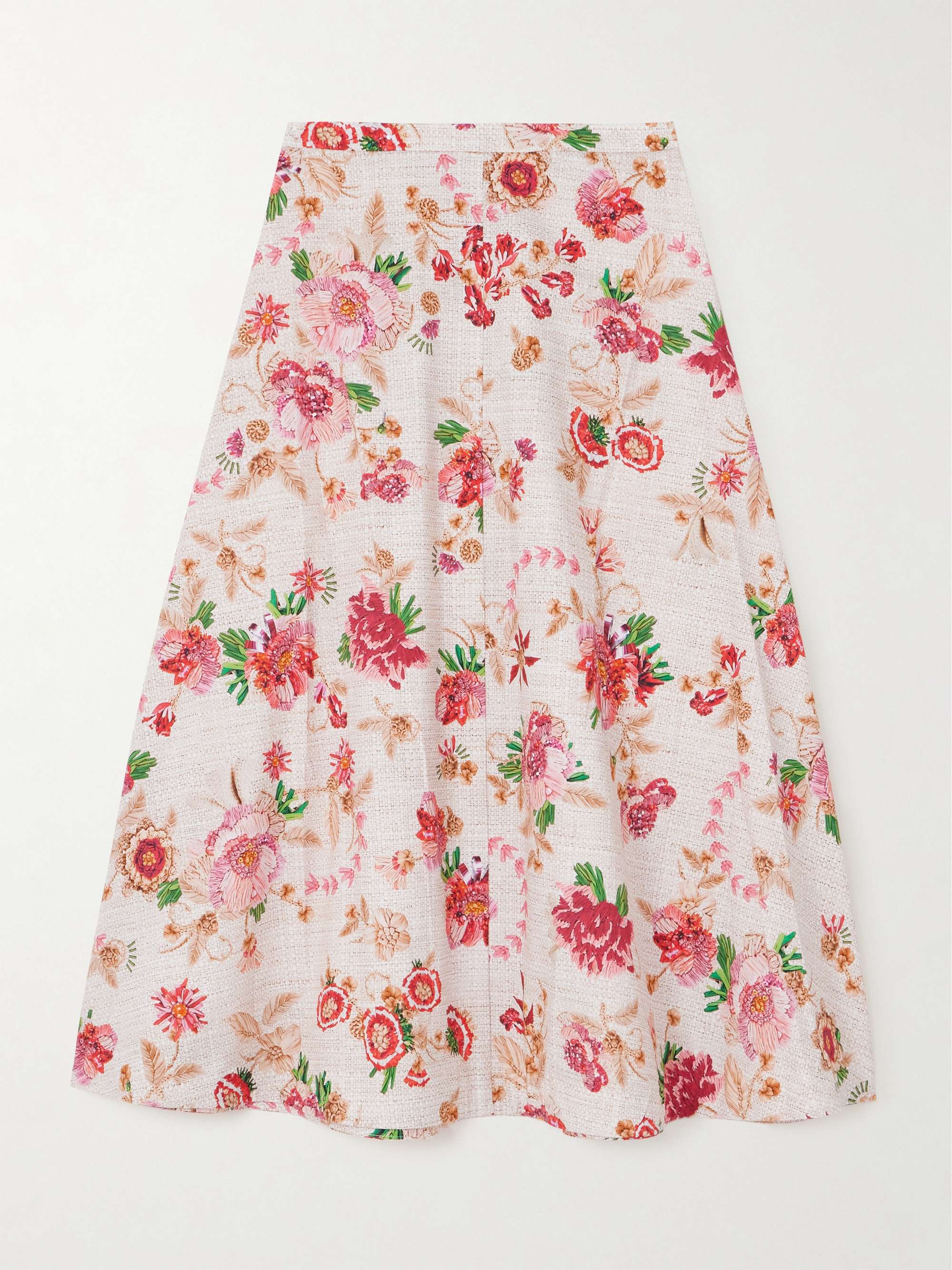 Etta floral-print cotton-poplin midi skirt view