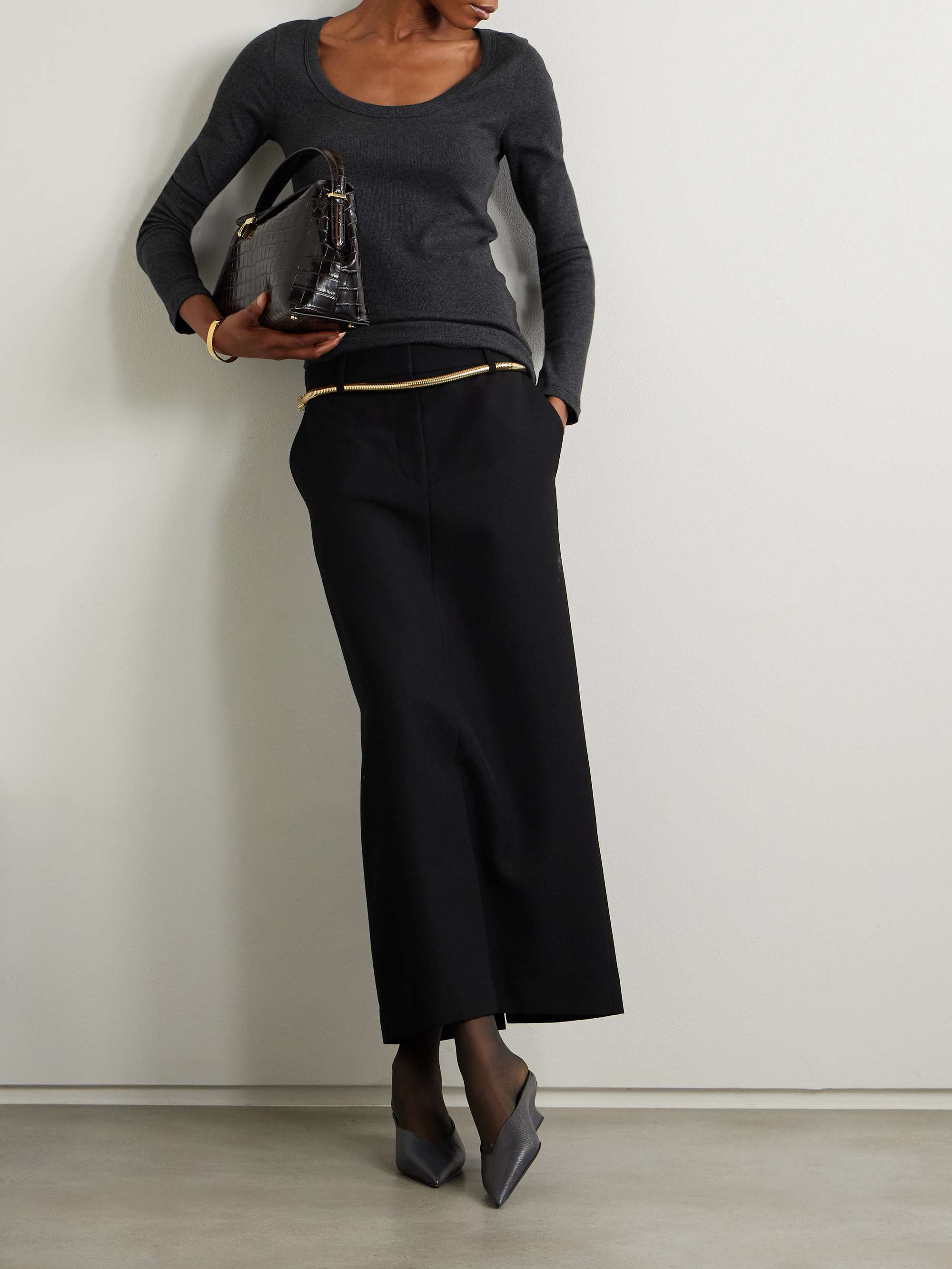 Ribbed stretch organic cotton-jersey top view