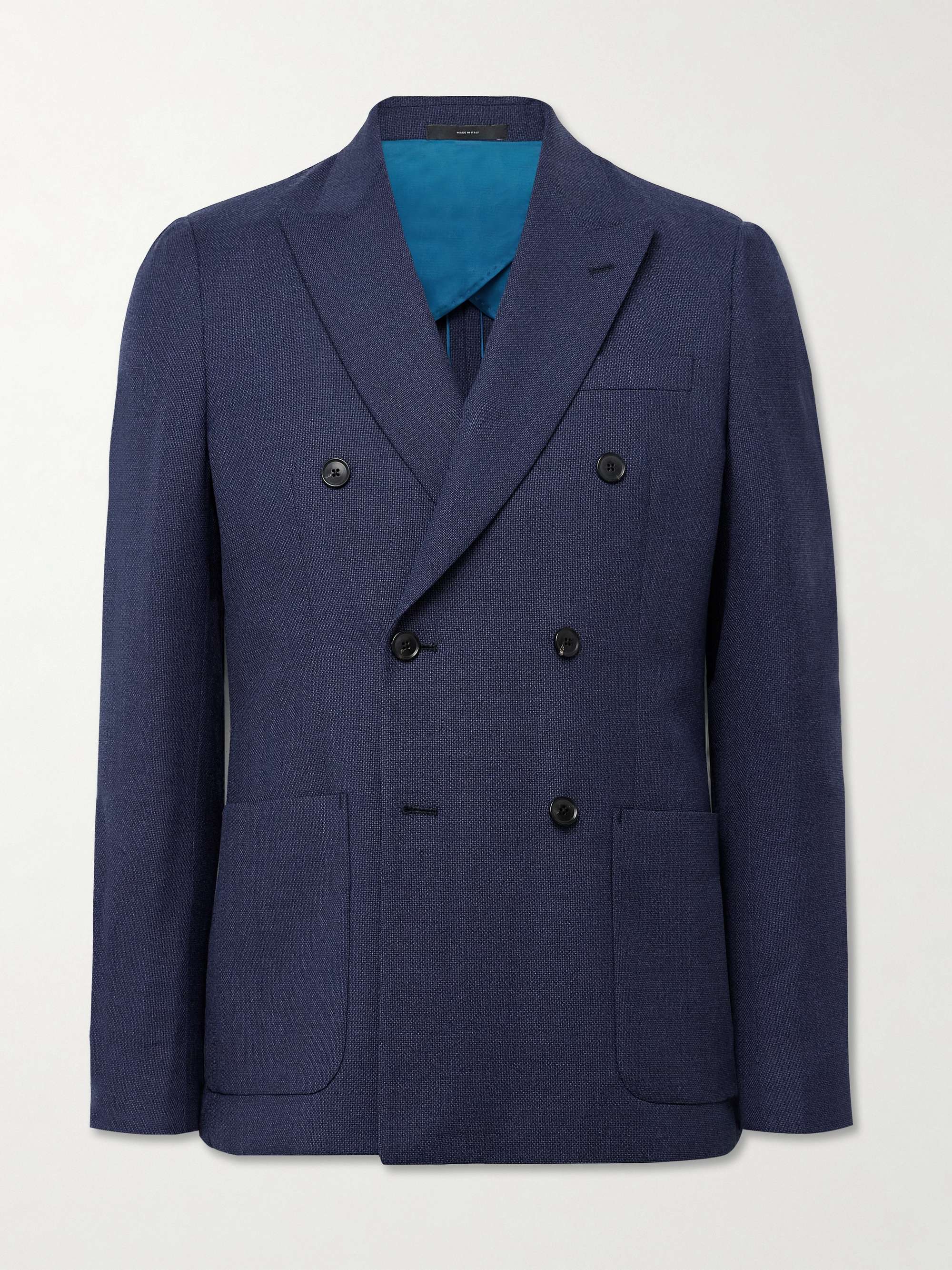 Double-Breasted Wool-Piqué Suit Jacket view