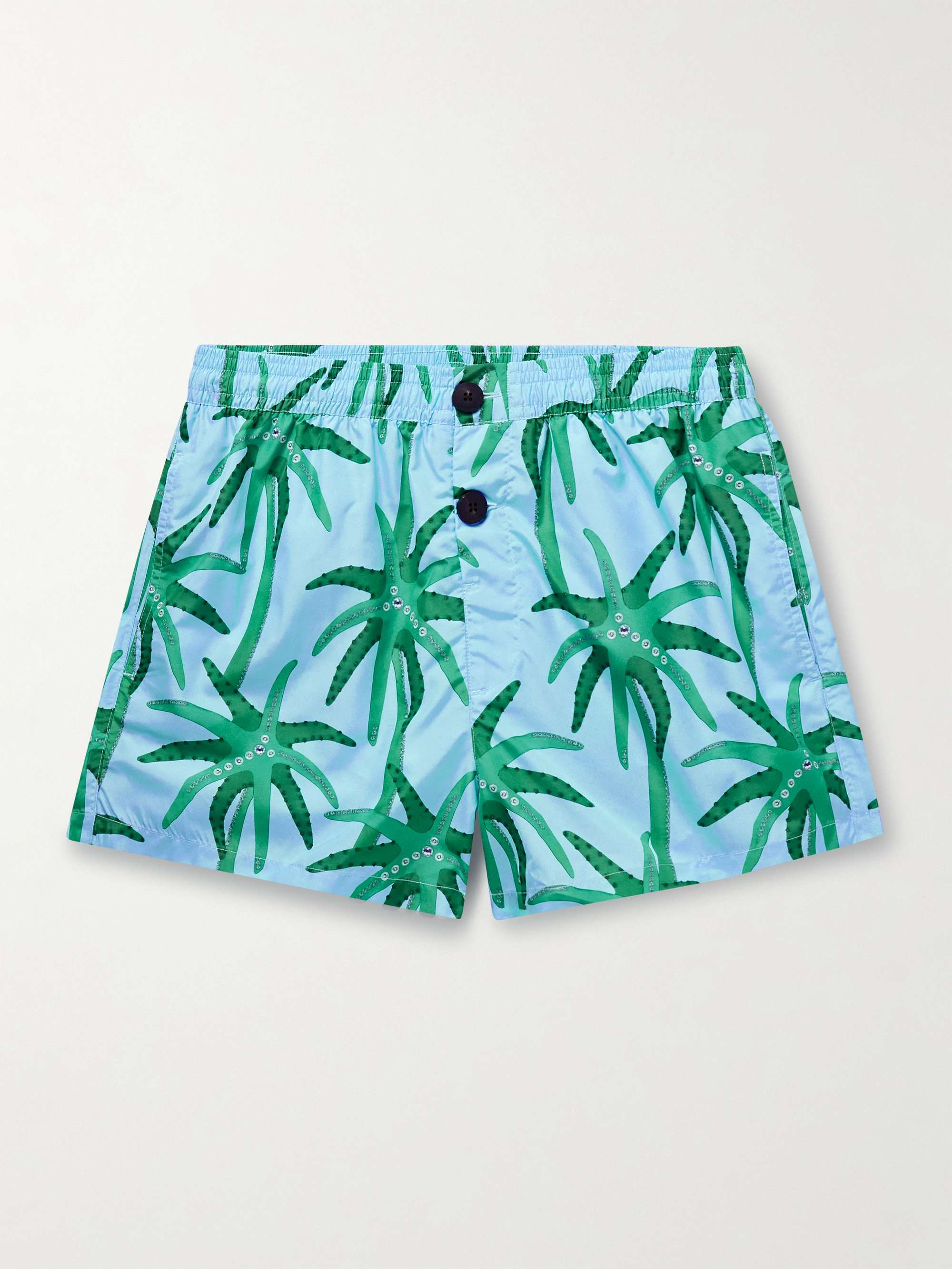Straight-Leg Short-Length Printed Swim Shorts view