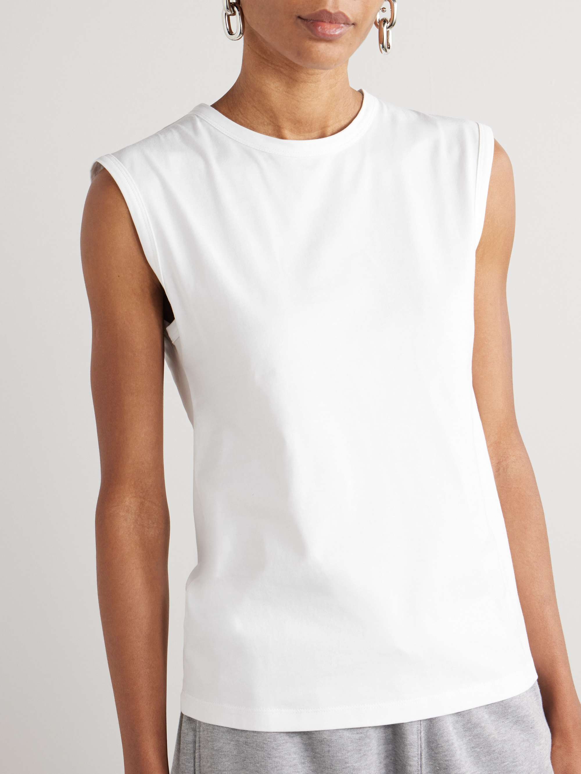 Brani embroidered organic Supima cotton-jersey tank view