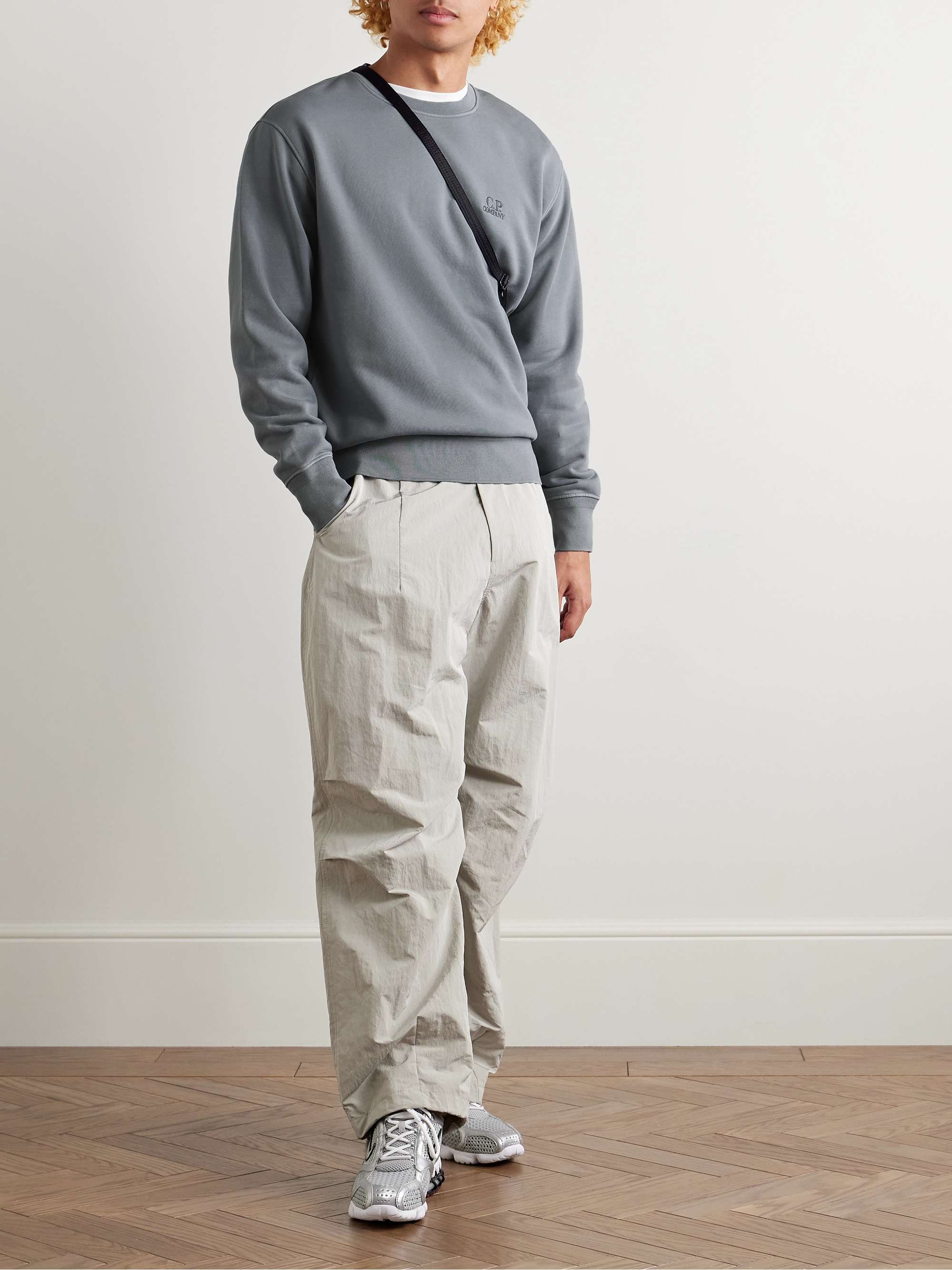 Logo-Embroidered Brushed Cotton-Jersey Sweatshirt view