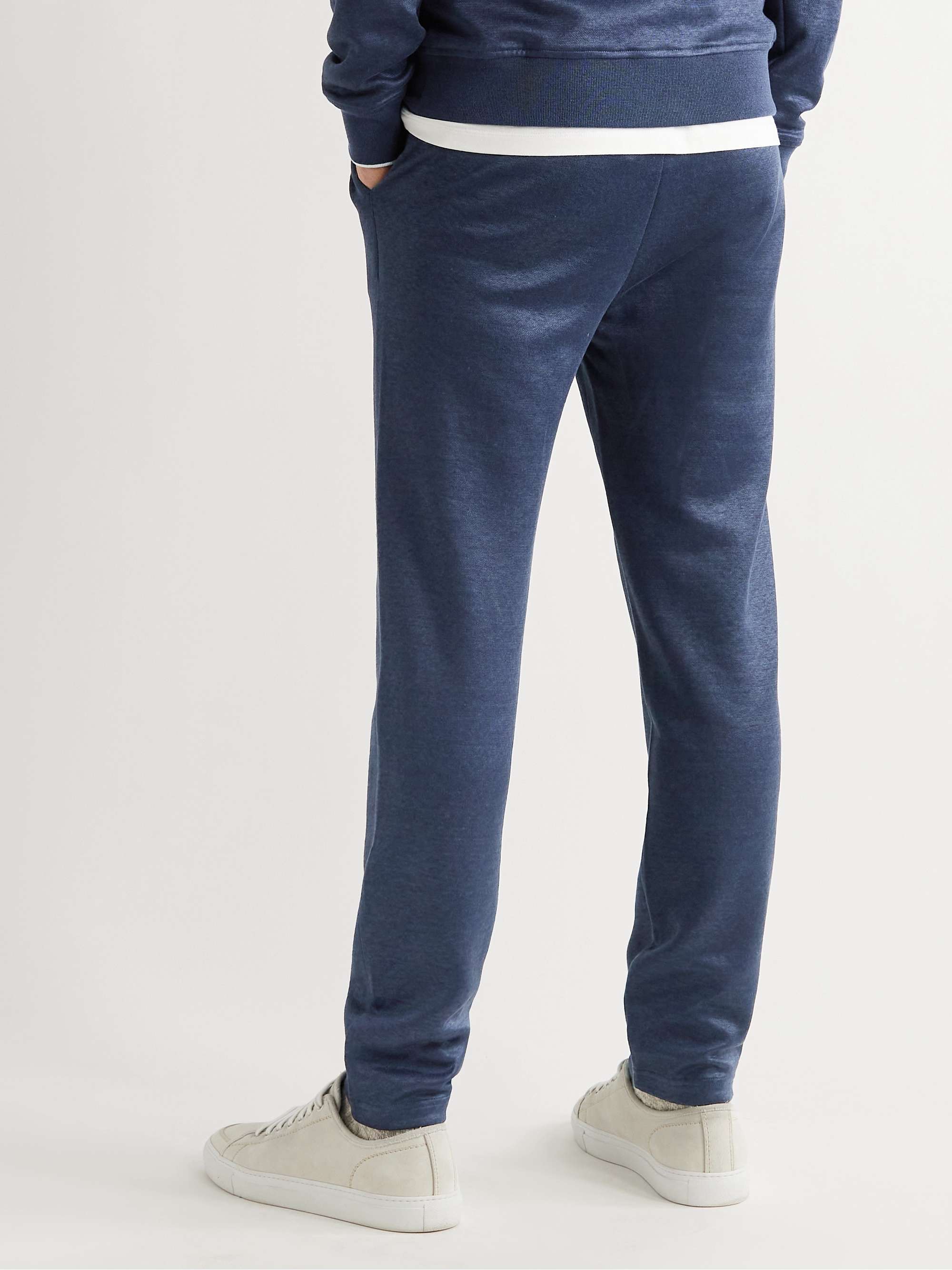 Tapered Stretch Linen-Blend Sweatpants view