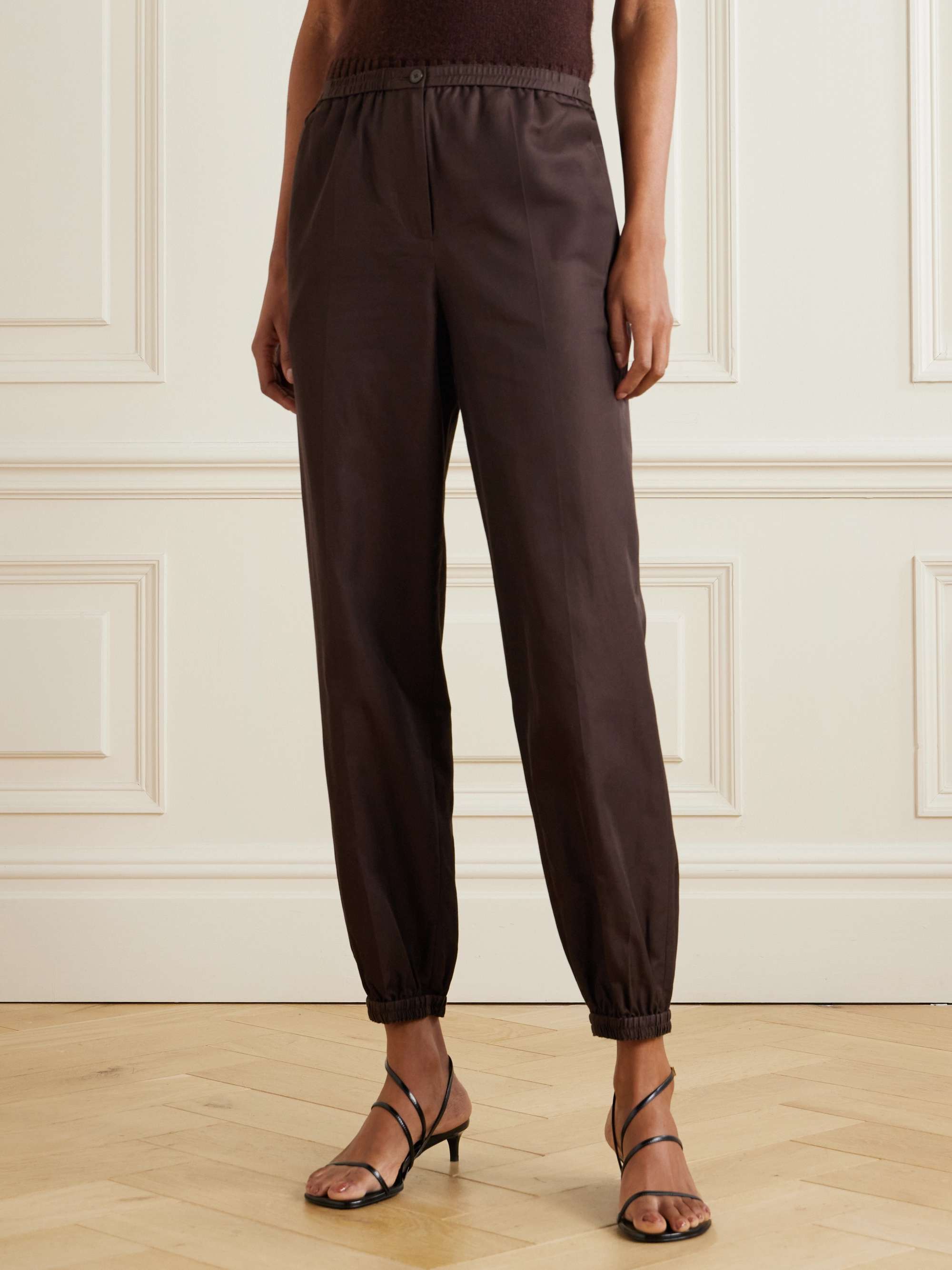Taio silk and cotton-blend tapered pants view