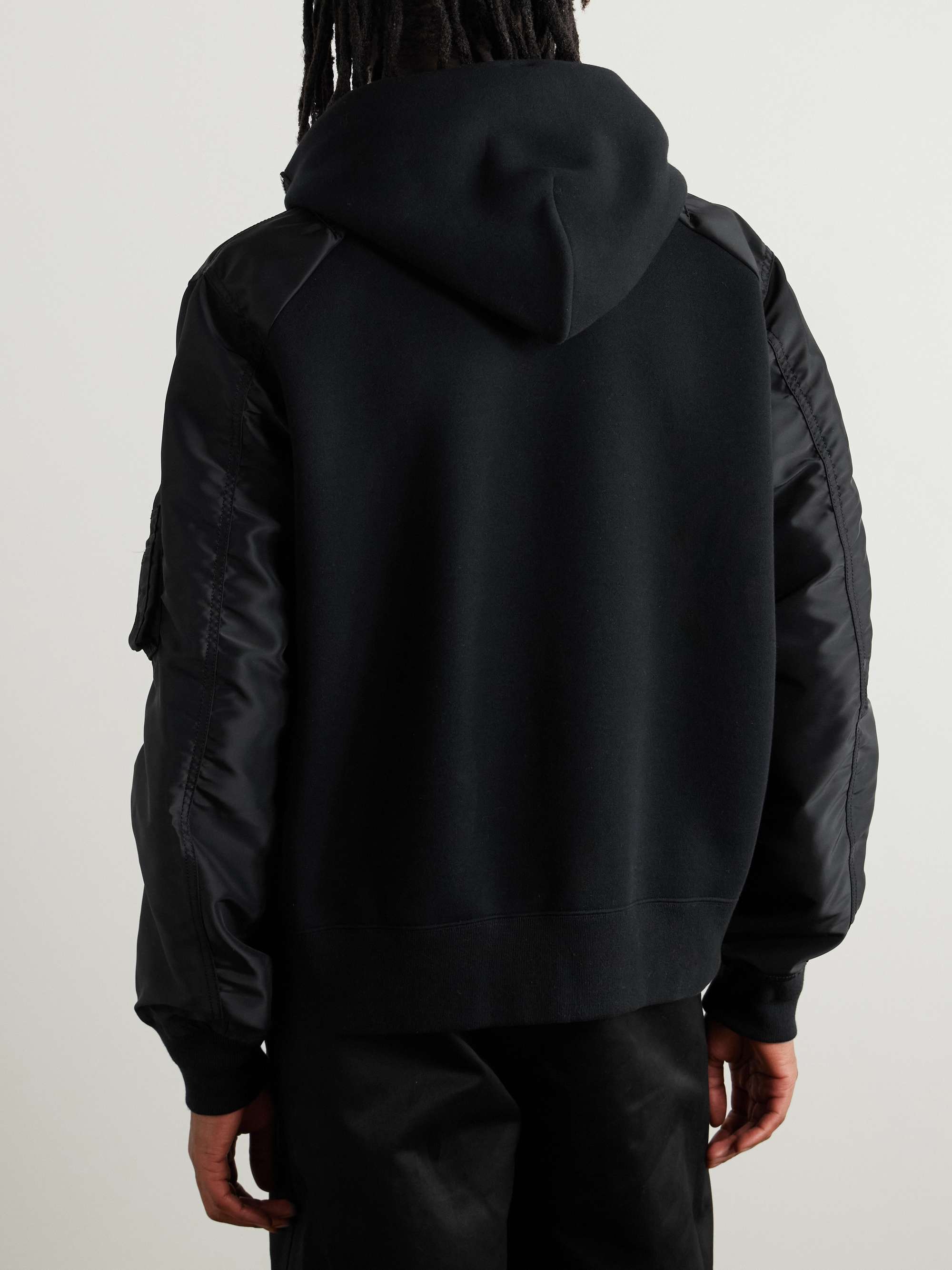 Sponge Padded Cotton-Blend Jersey and Nylon Zip-Up Hoodie view