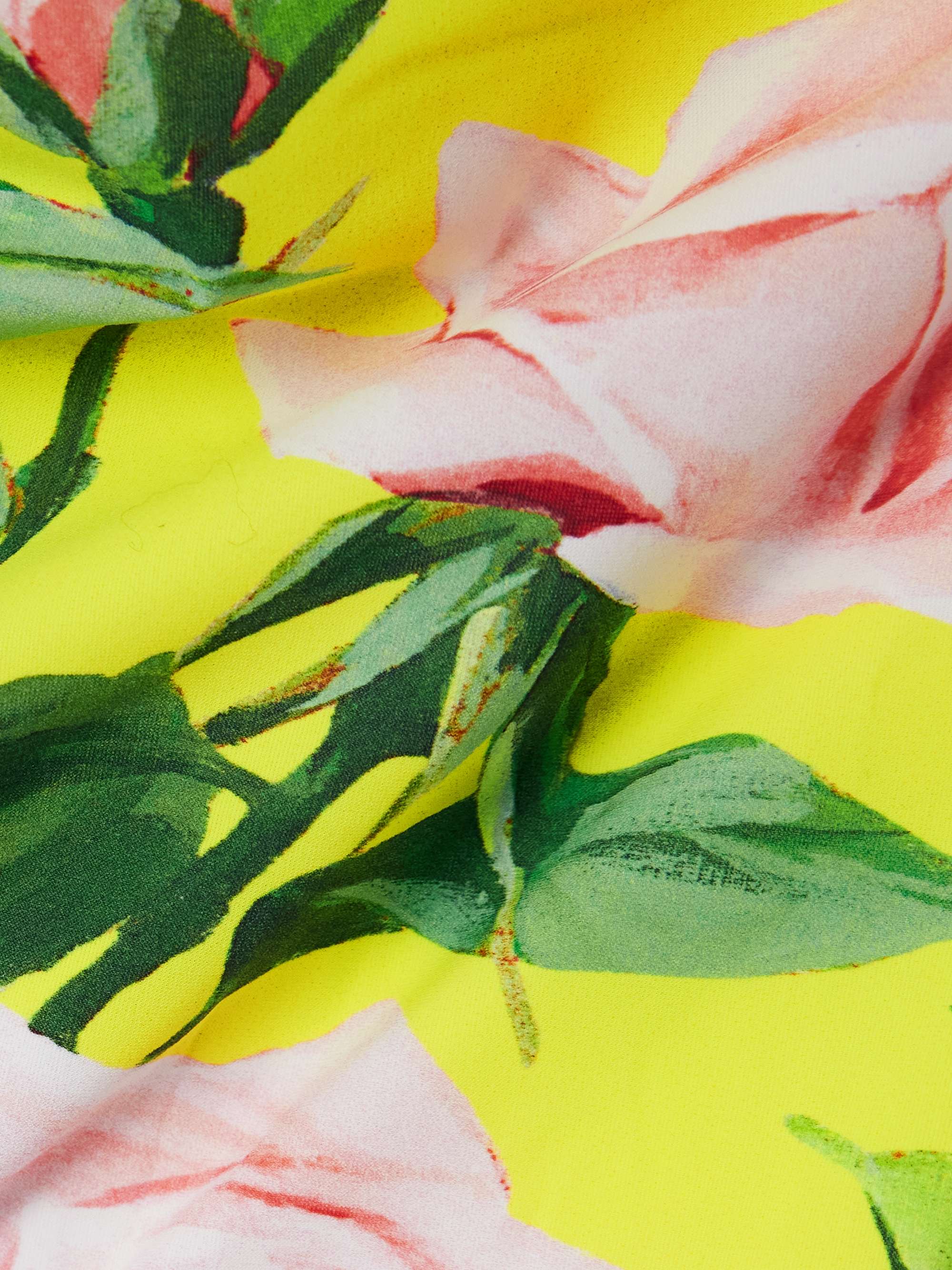 One-shoulder floral-print swimsuit view