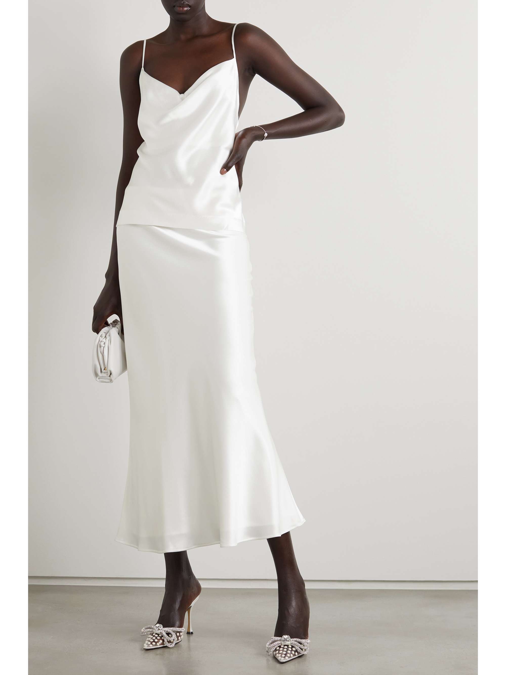 Valletta satin midi skirt view