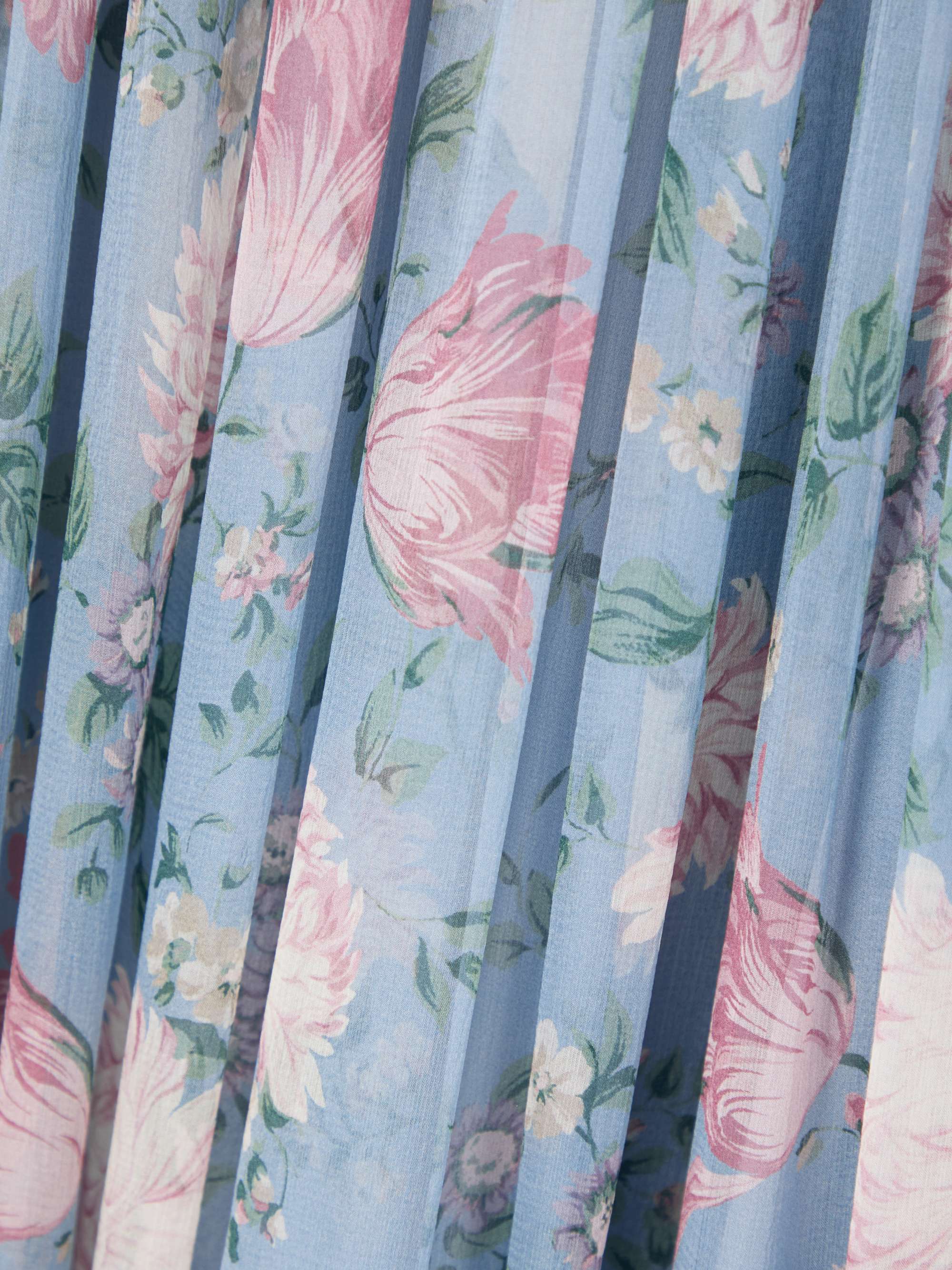 Gathered floral-print silk maxi dress view