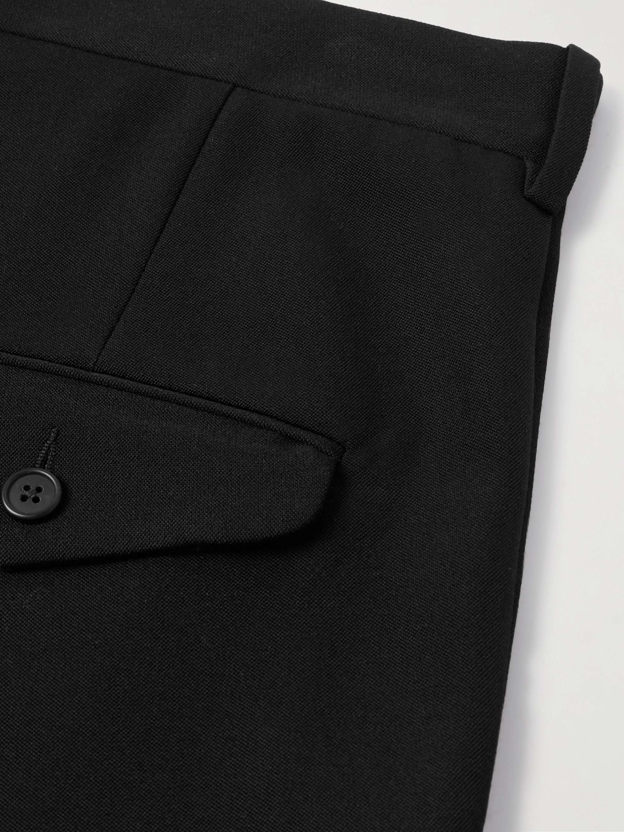 Holl Wide-Leg Pleated Grain de Poudre Wool Trousers view