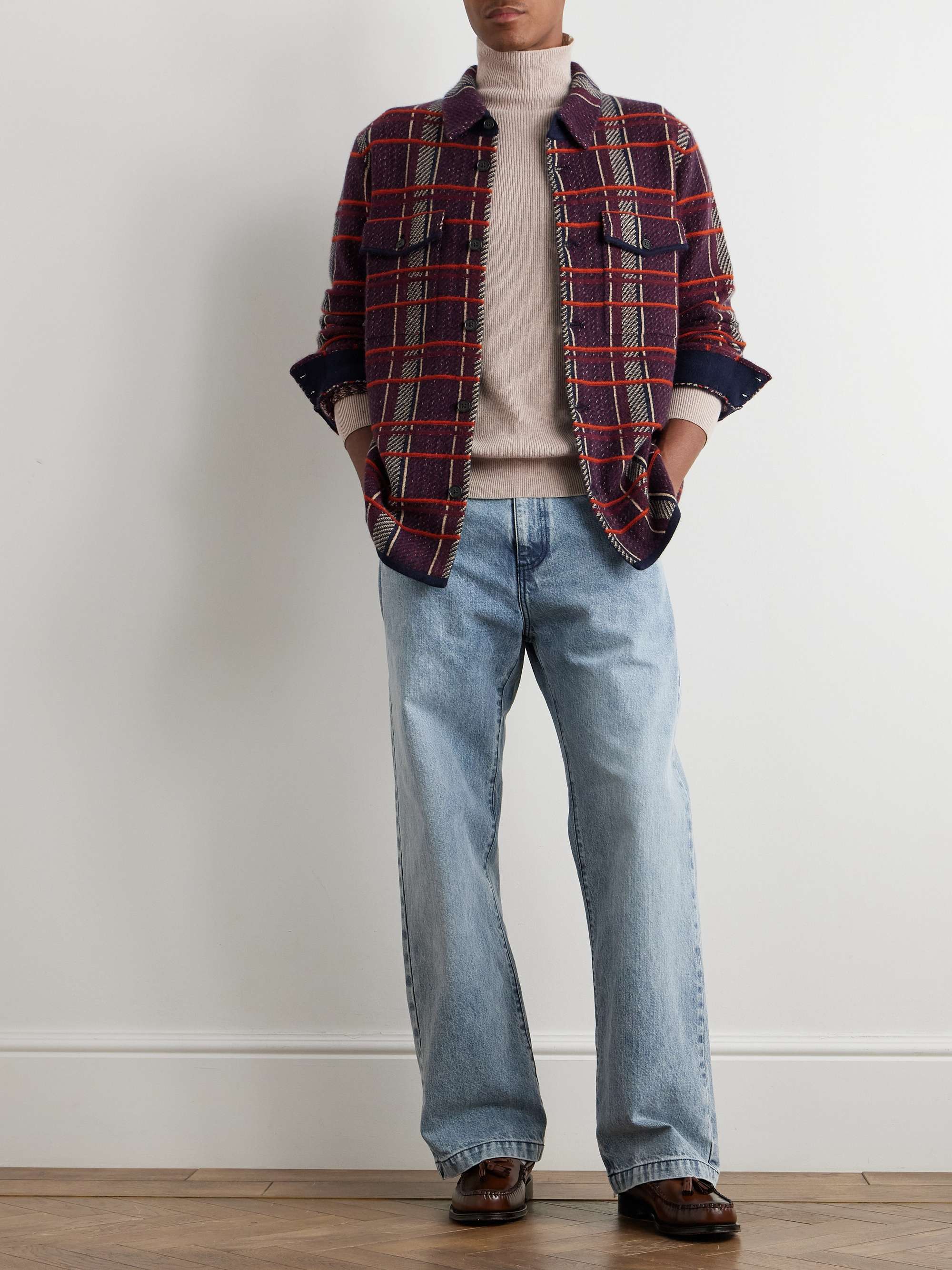 Ribbed Merino Wool and Cashmere-Blend Rollneck Sweater view
