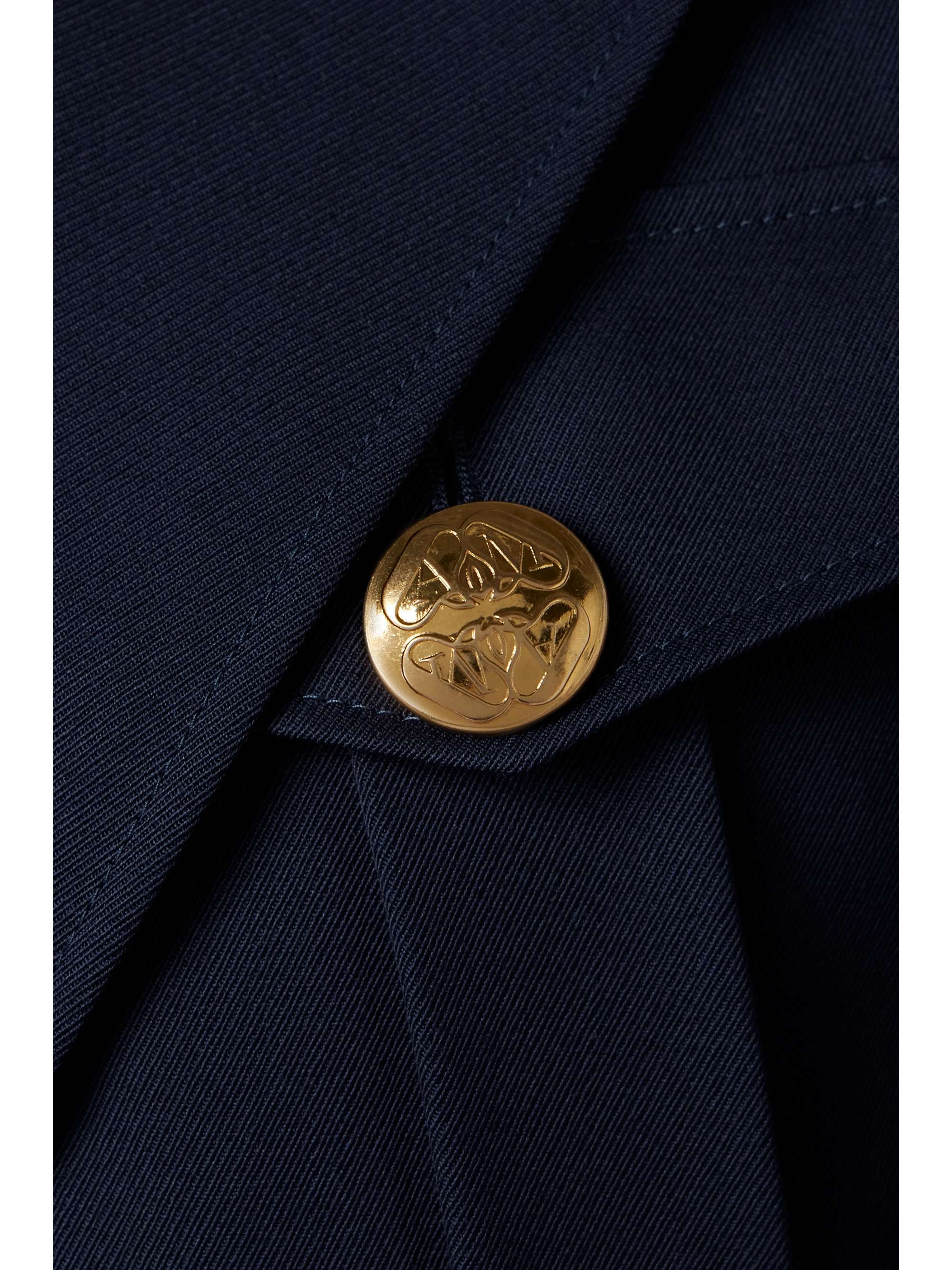 Button-embellished wool-twill blazer view