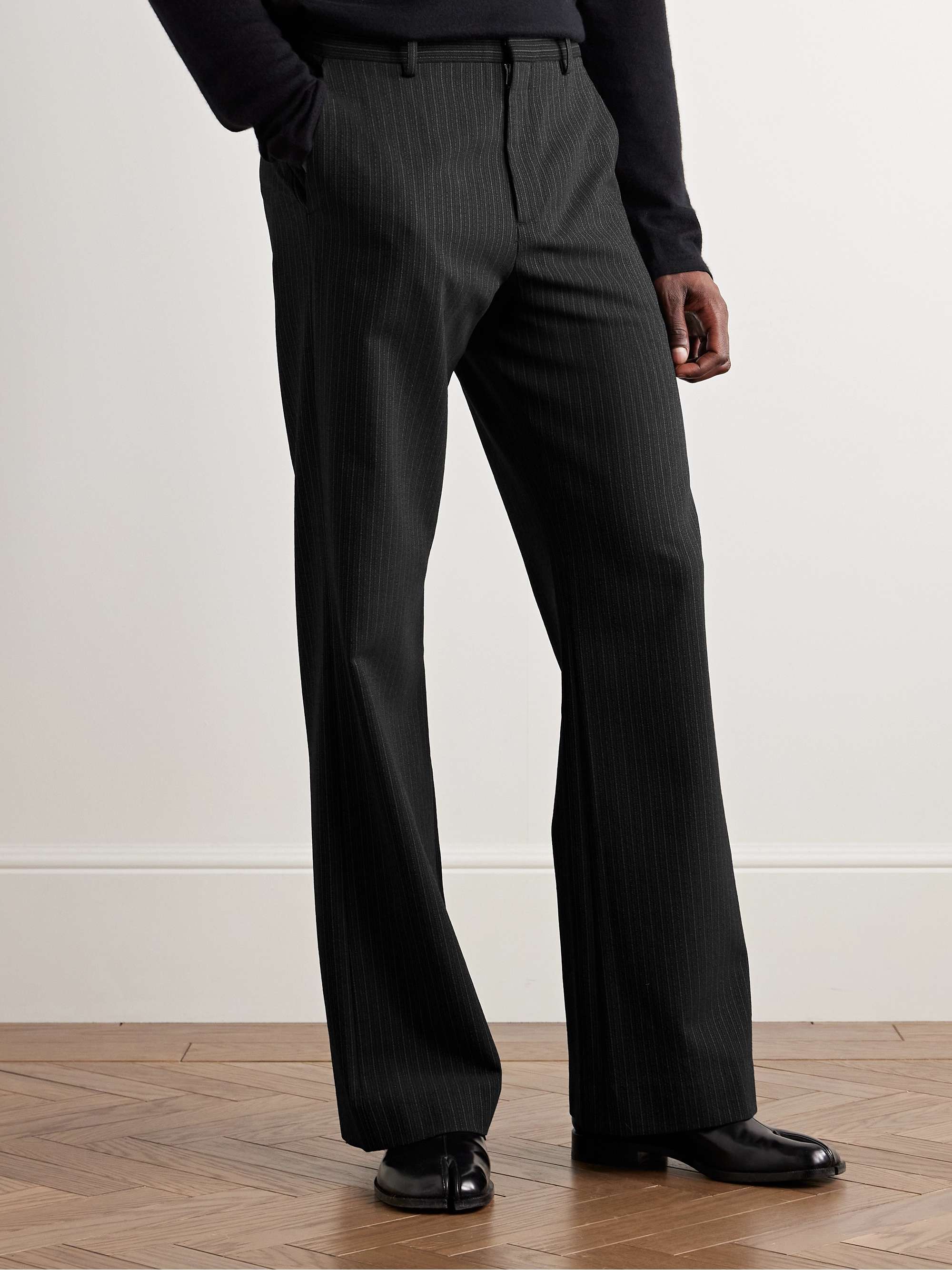 Palvin Straight-Leg Pinstriped Wool-Blend Trousers view
