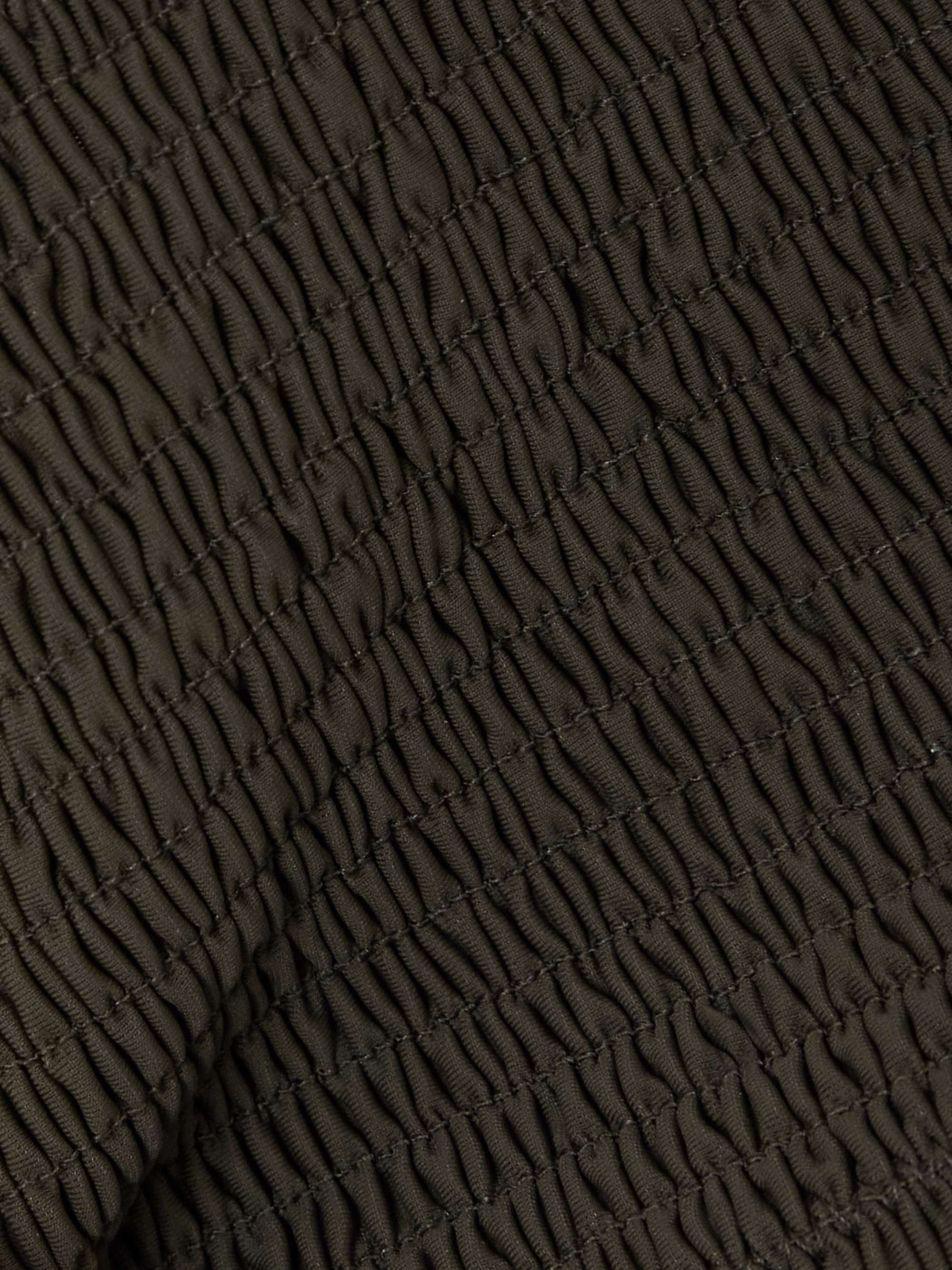 Shirred recycled bikini top view