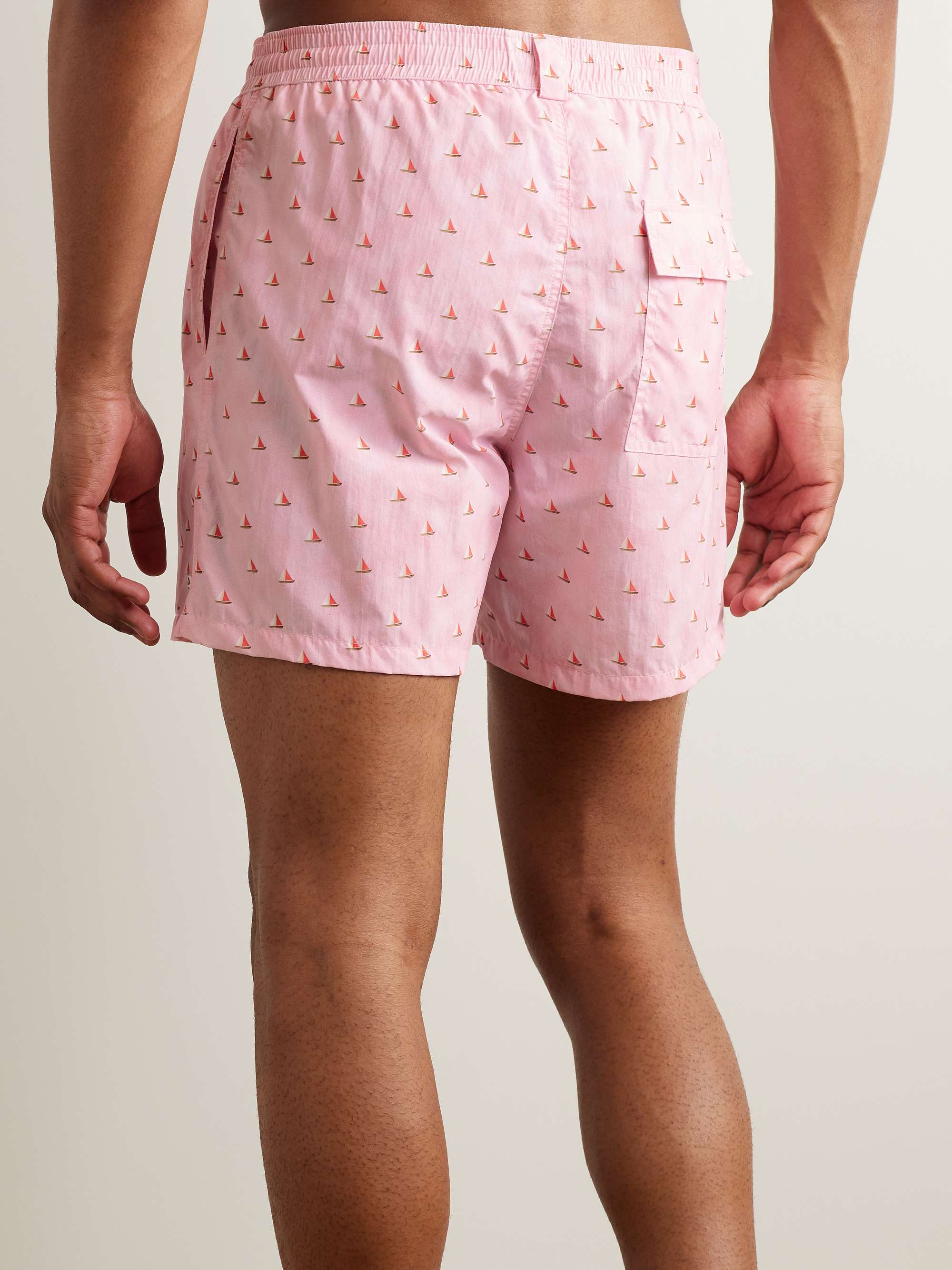 Bay Straight-Leg Mid-Length Printed Swim Shorts view